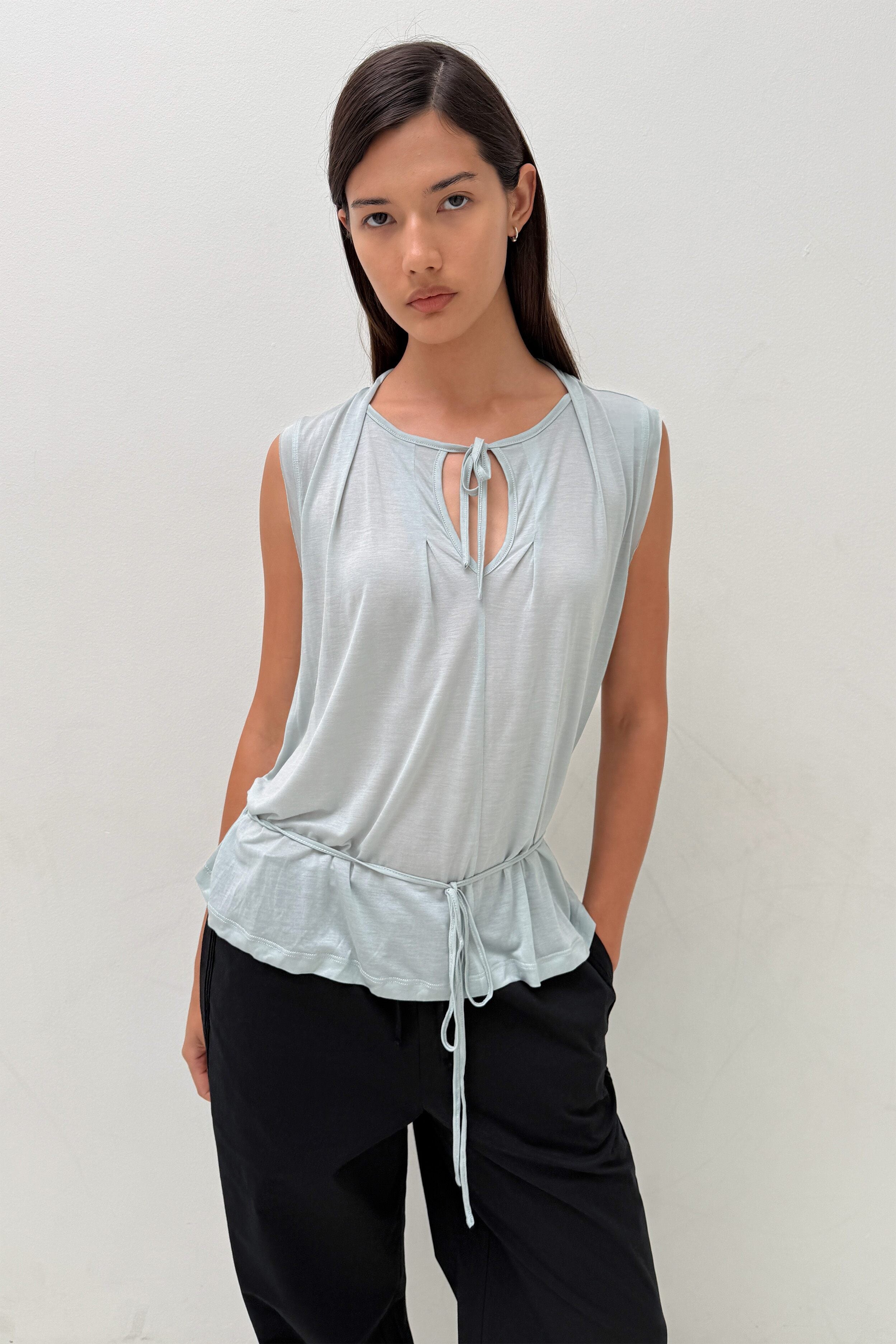 Blanche Tie Top, Mist