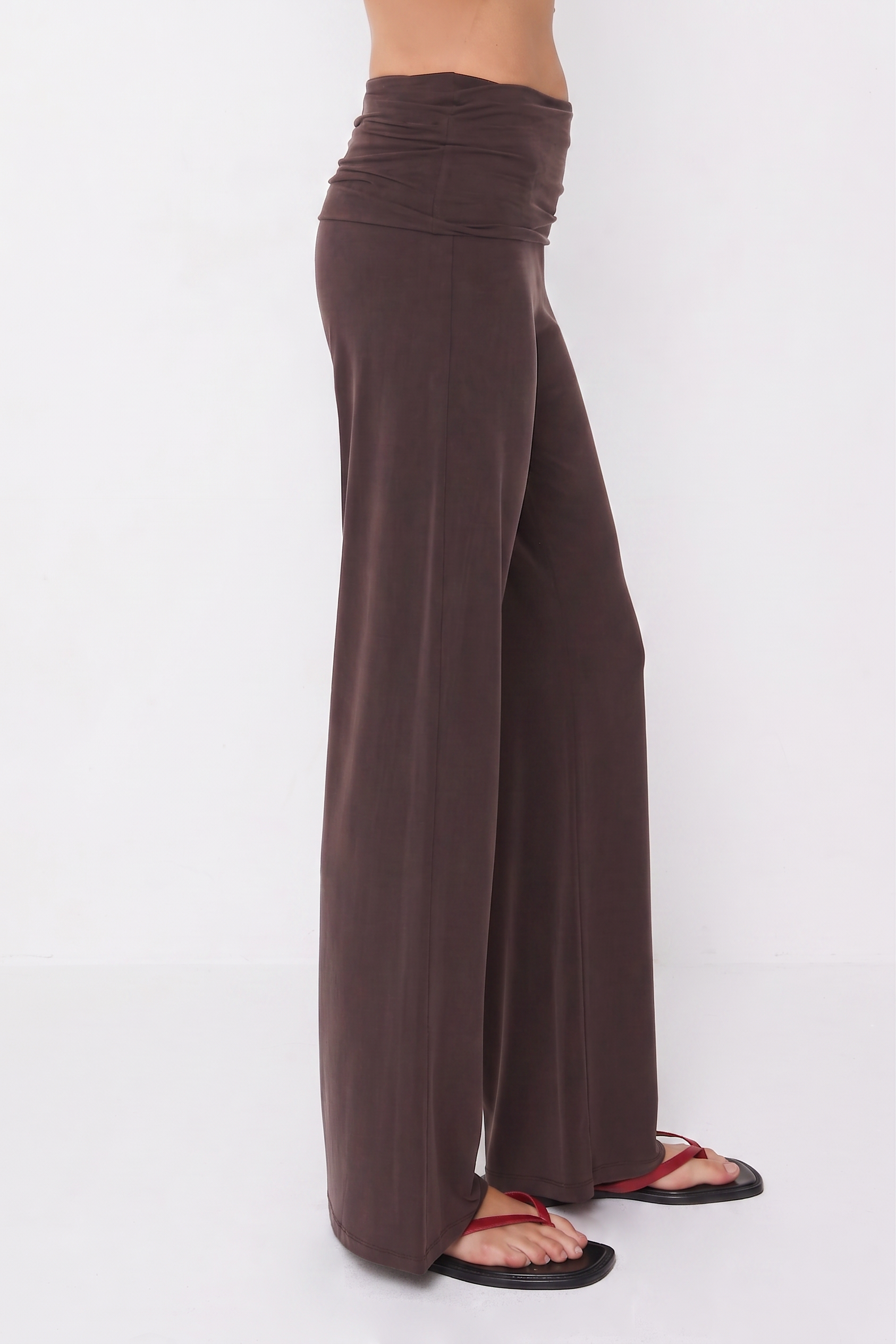 Kylie Fold Over Trousers, Cocoa