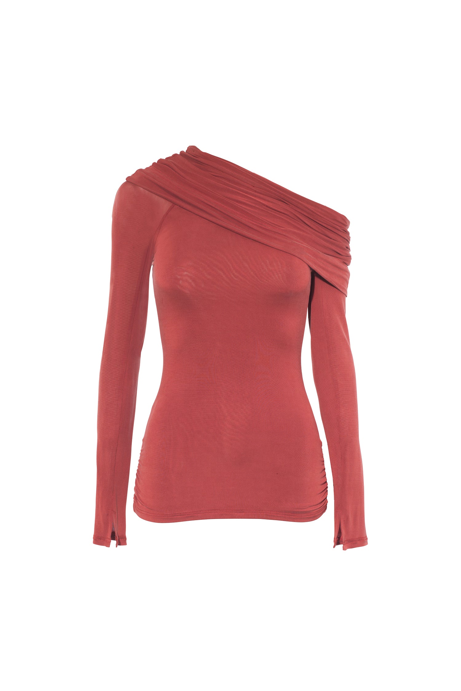 Kylie Cold Shoulder Top, Red Sandstone