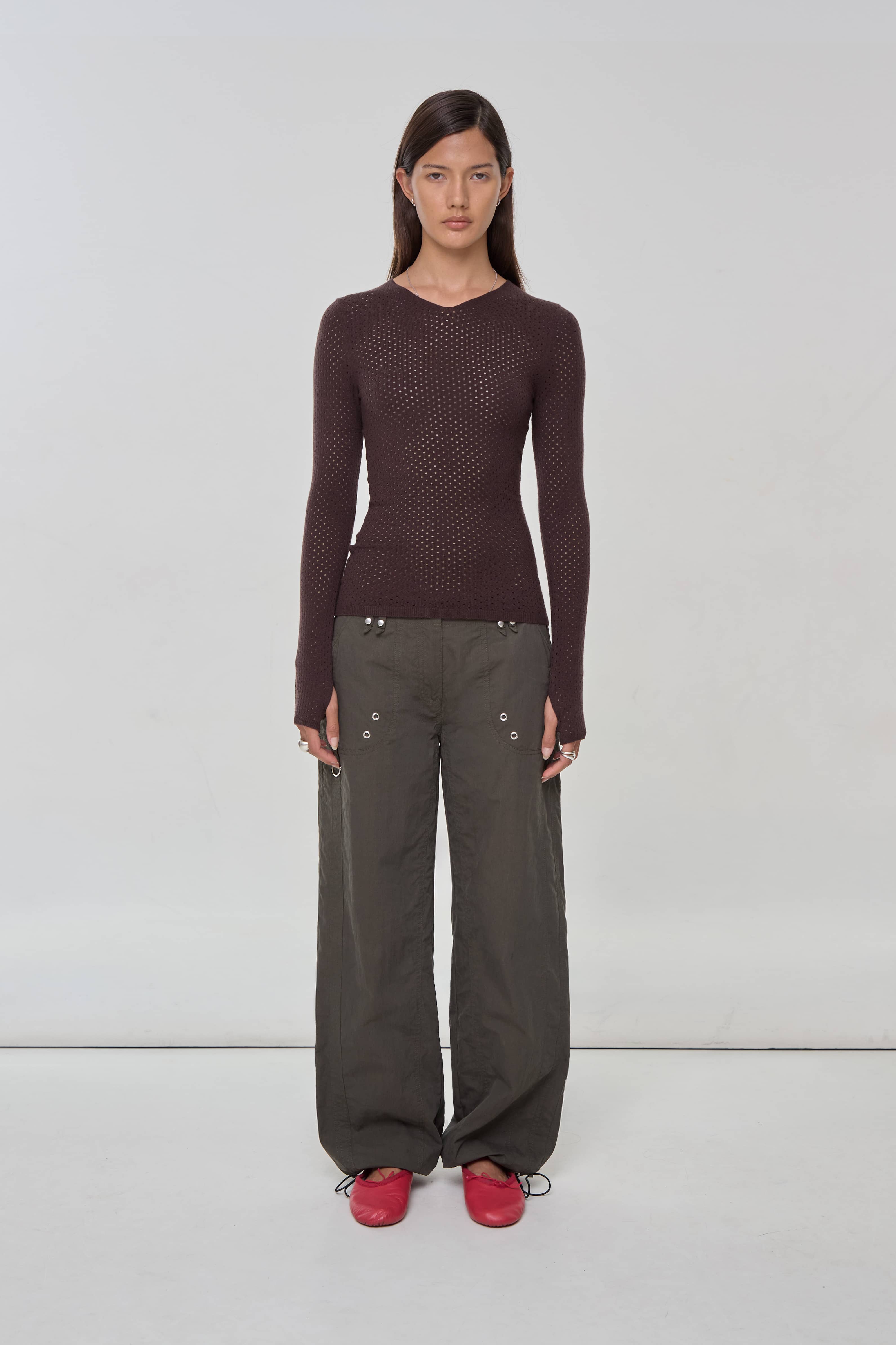 Carly Thermal Knit, Chocolate