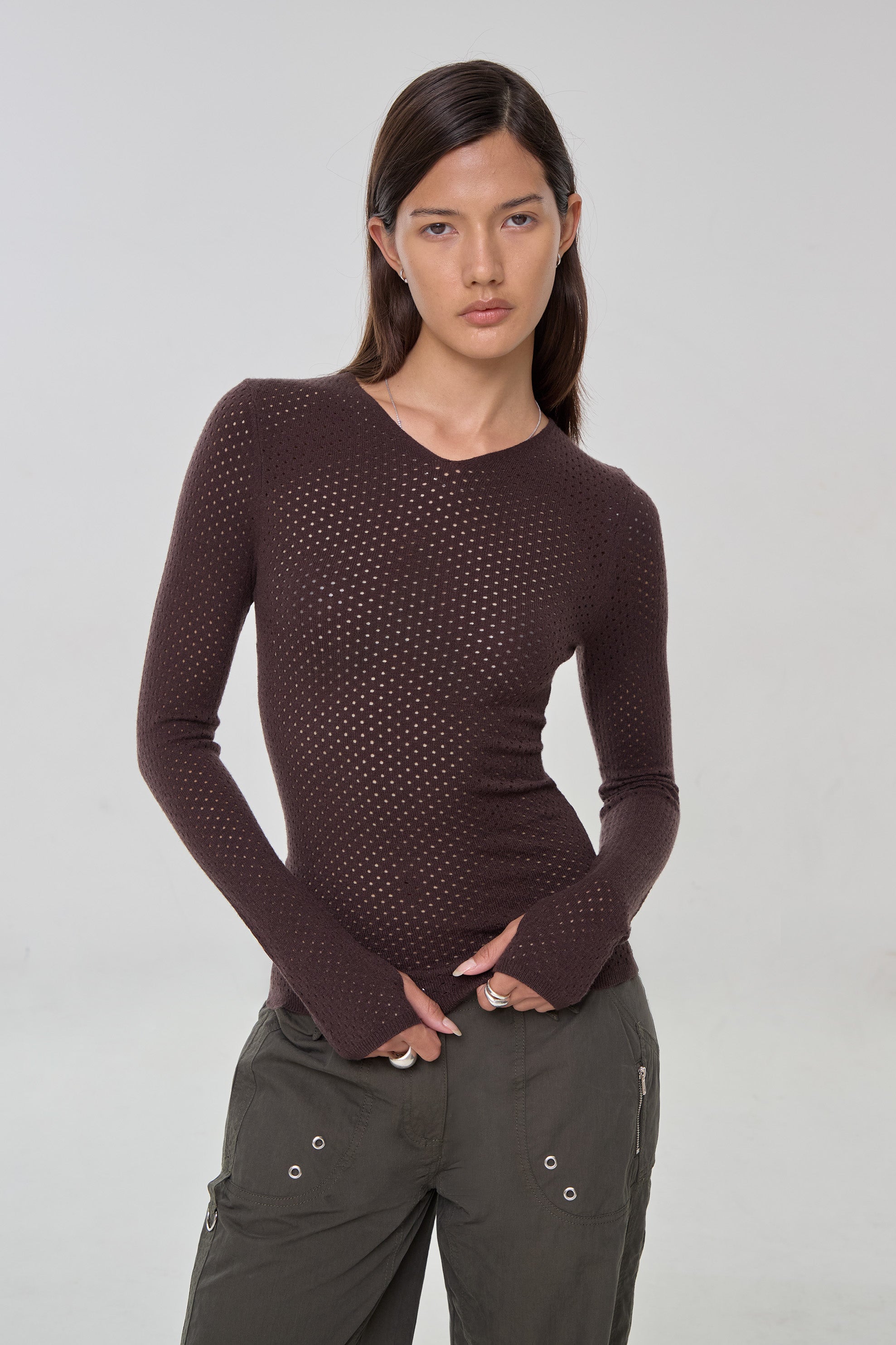 Carly Thermal Knit, Chocolate