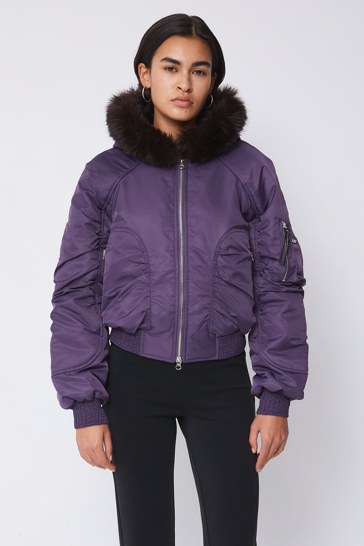 PRE-ORDER 4TH NOV: Cora Flight Jacket, Aubergine