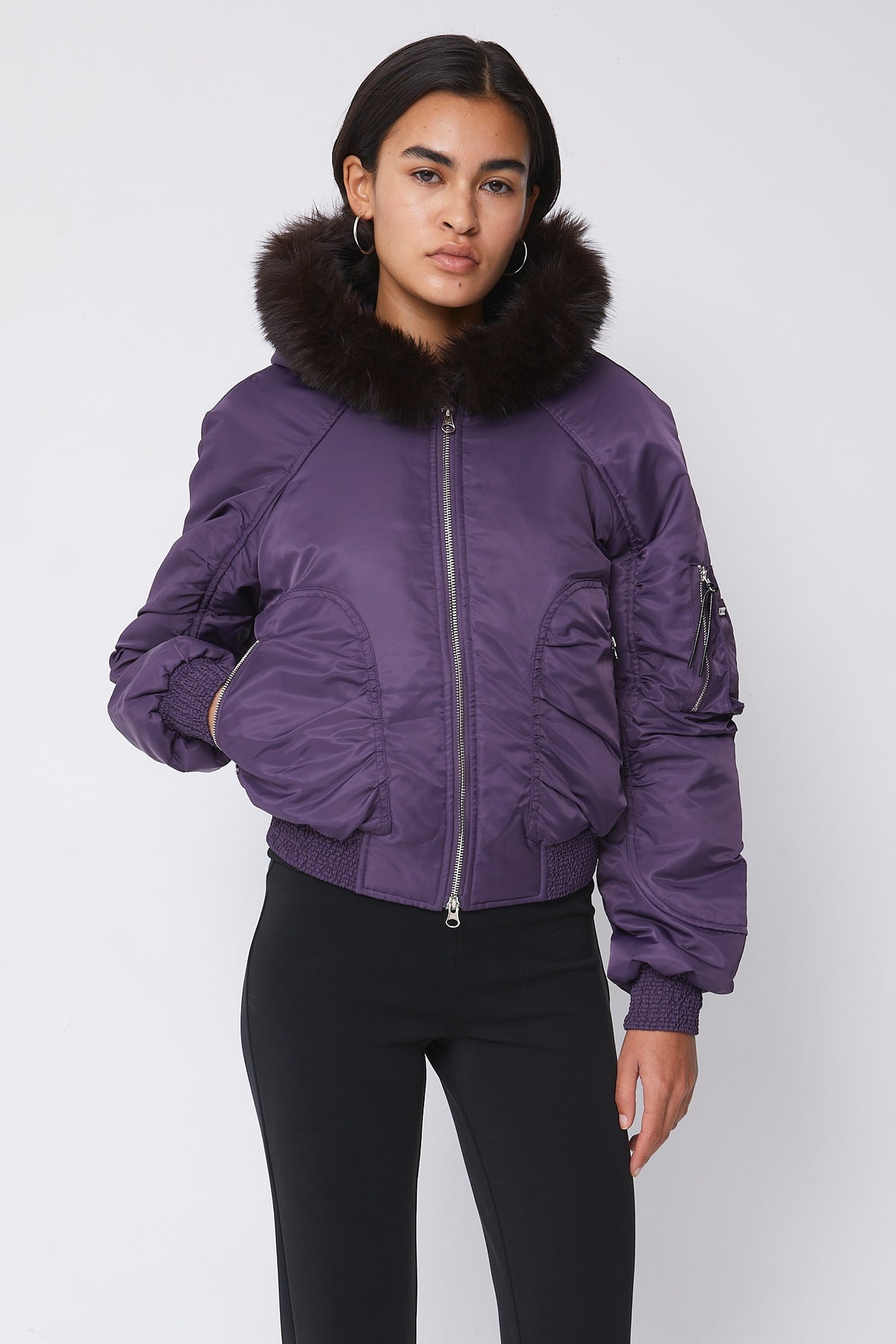 PRE-ORDER 4TH NOV: Cora Flight Jacket, Aubergine