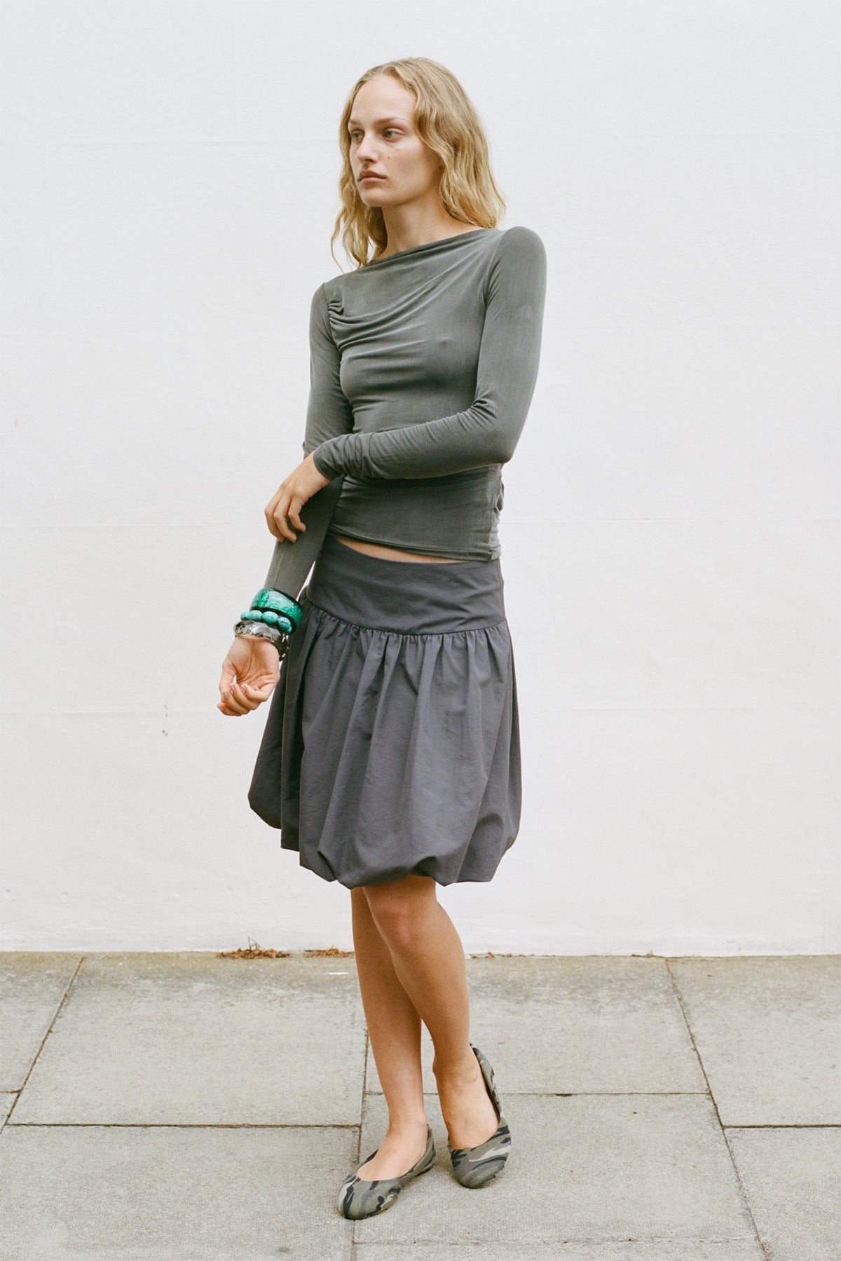 Deba Bubble Skirt, Charcoal