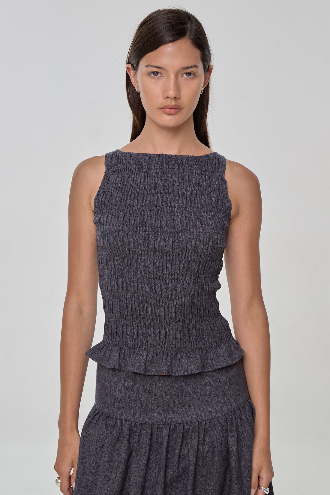 Deba Top, Soft Grey