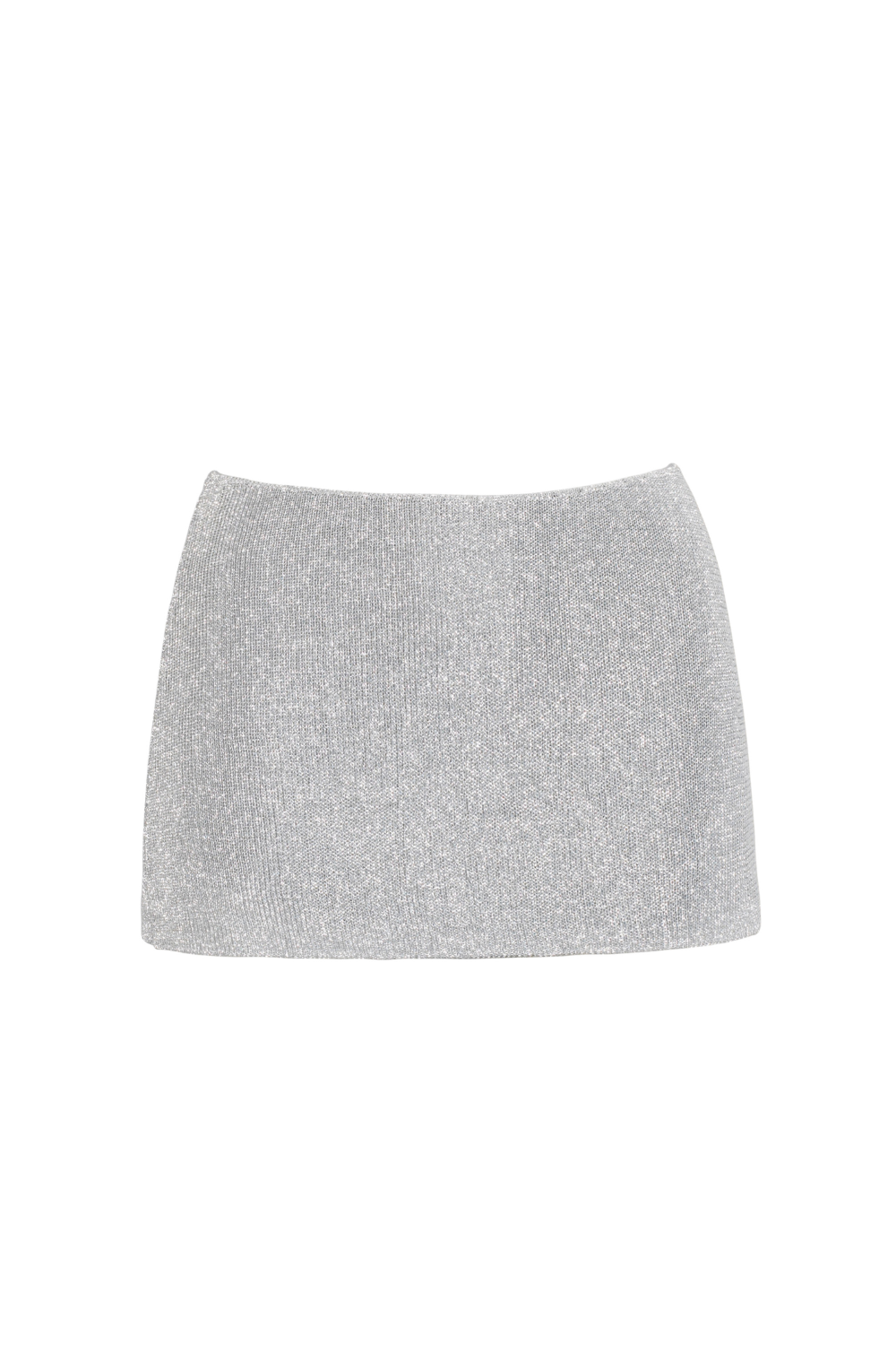 The Amelia Metallic Knitted Skort, Silver