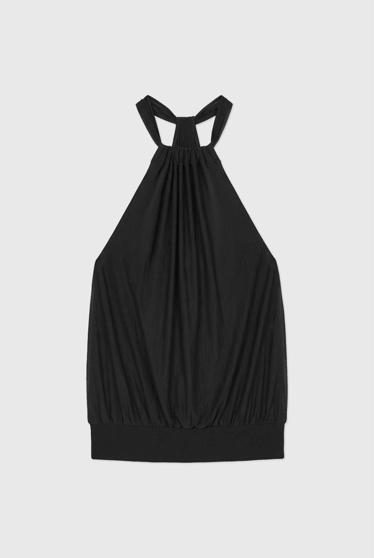 Emma Drape Back Halter Top, Onyx