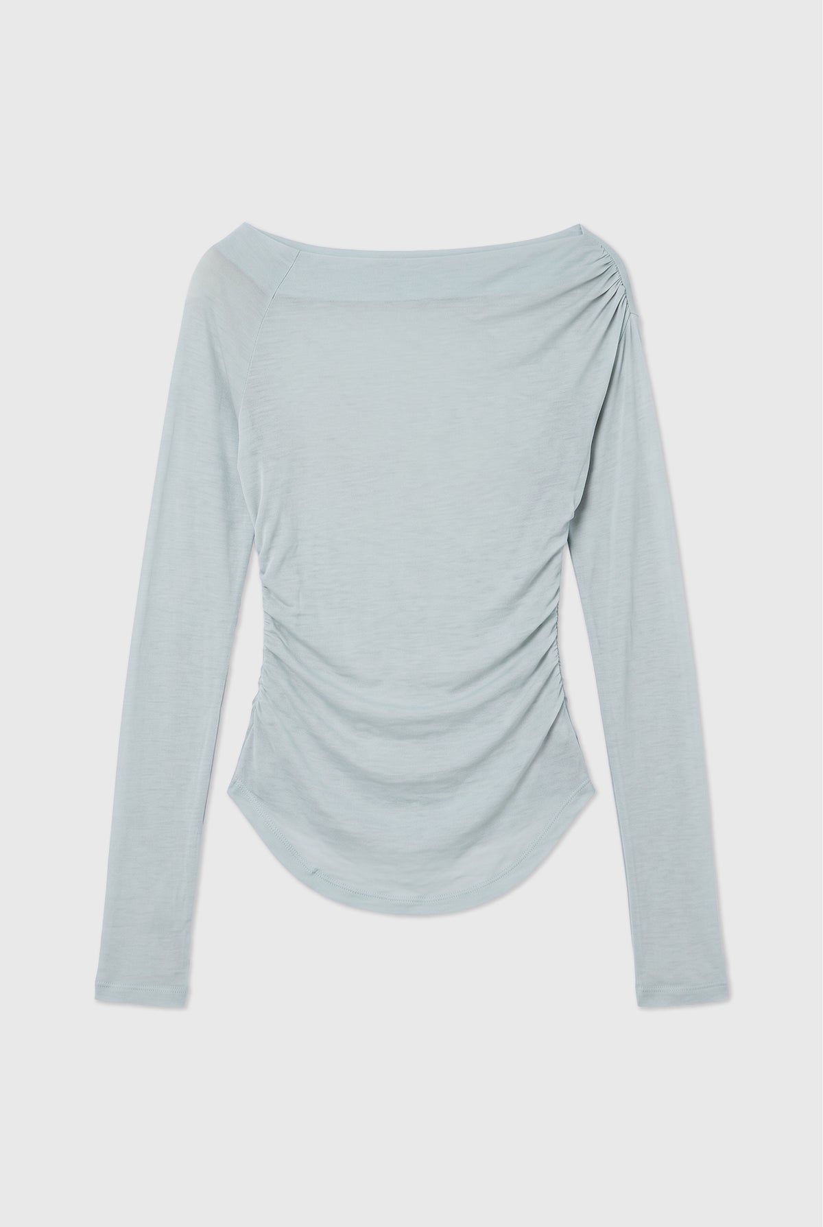 Emma Asymmetric Long Sleeve Top, Mist
