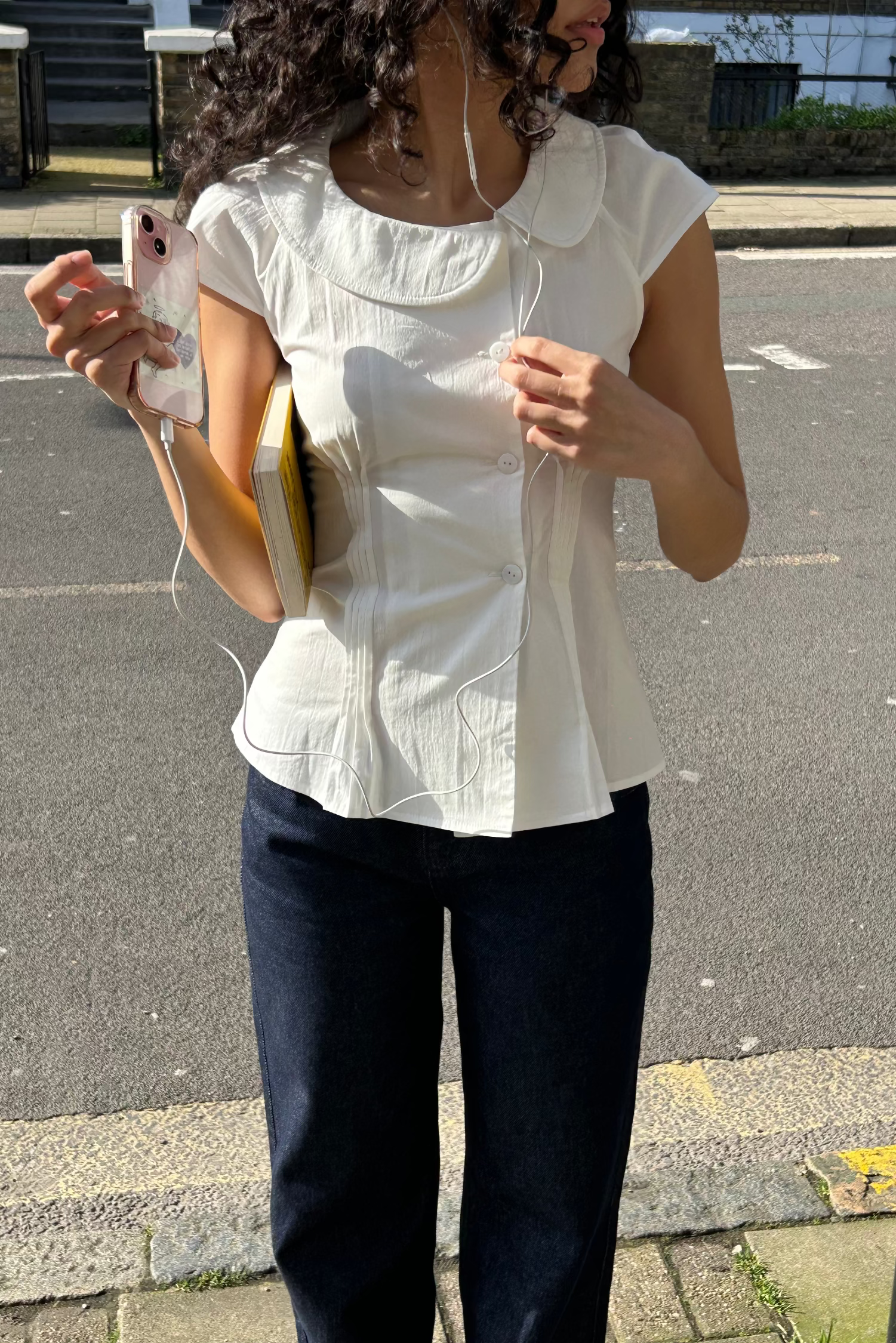 The Missy Asymmetric Blouse, Porcelain