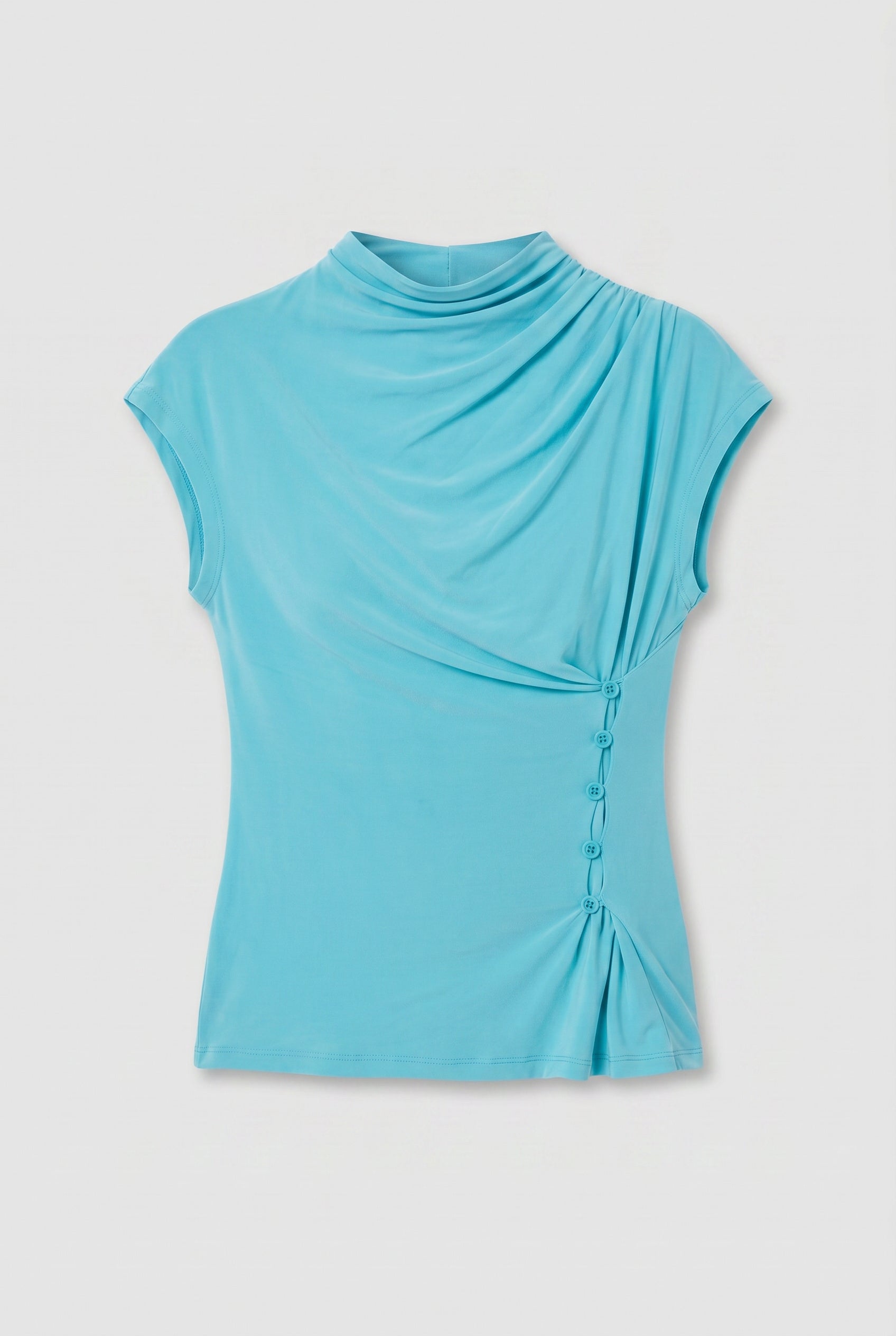 Kylie Button Top, Aqua