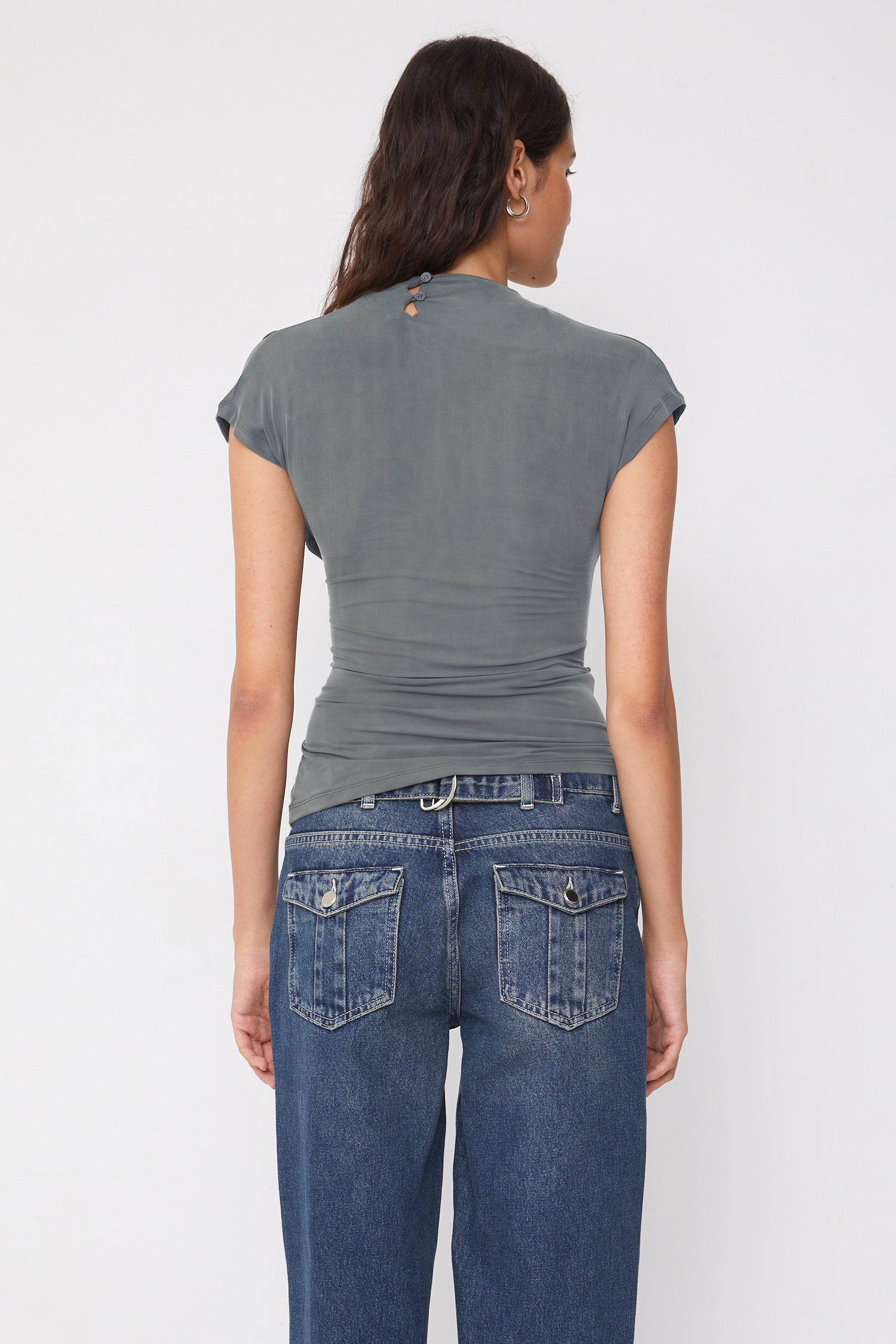 Kylie Button Top, Sea Salt
