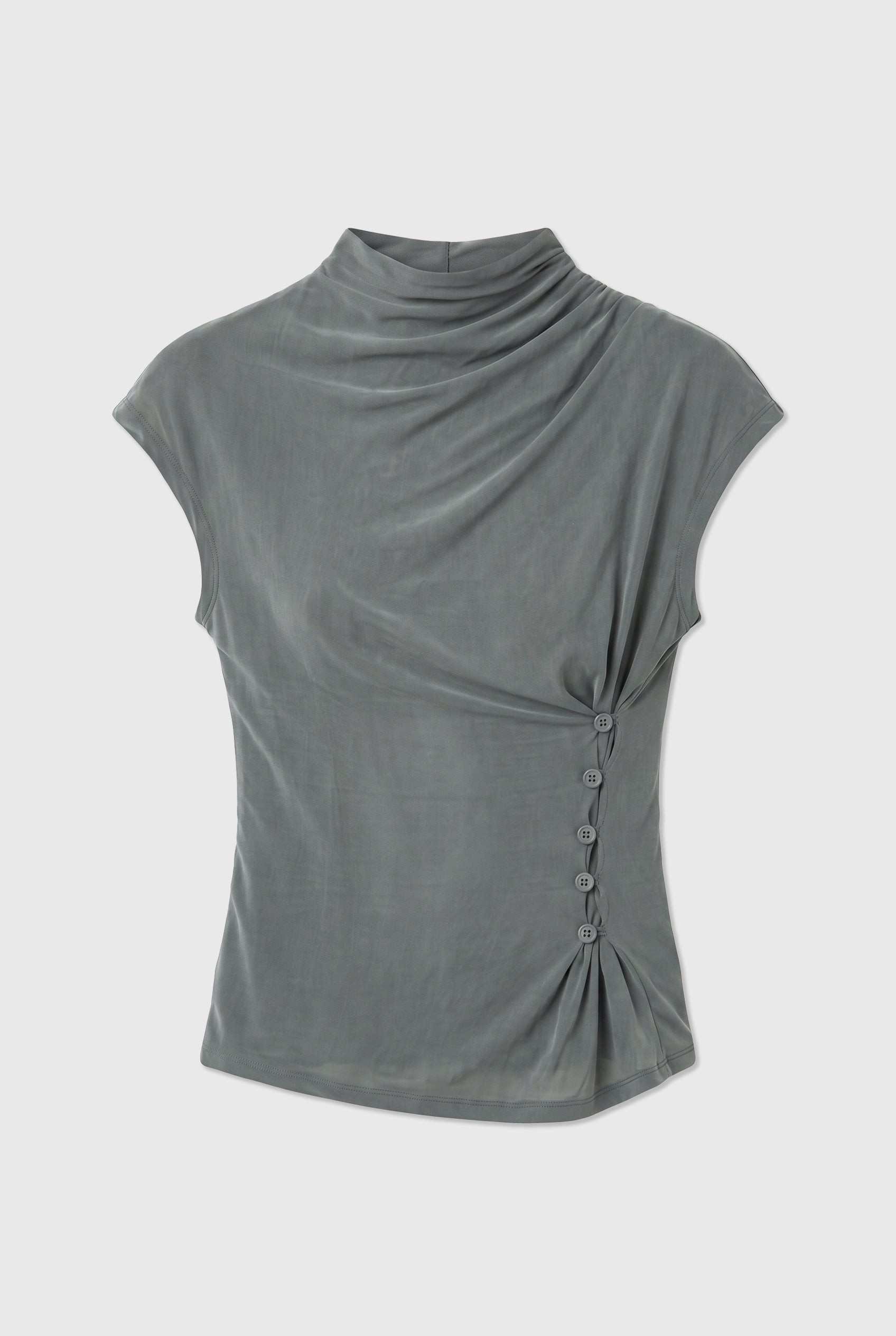 Kylie Button Top, Sea Salt