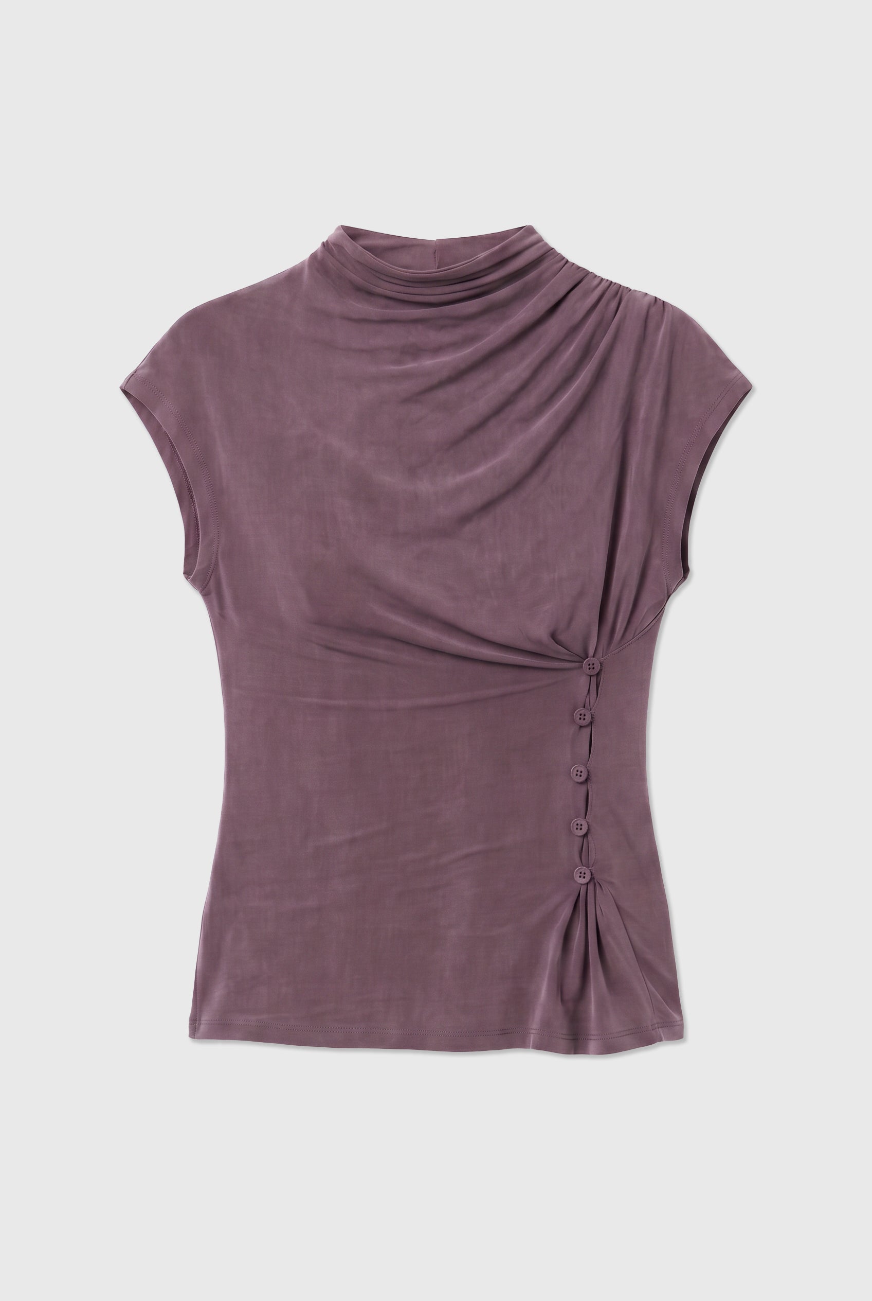 Kylie Button Top, Mahogany