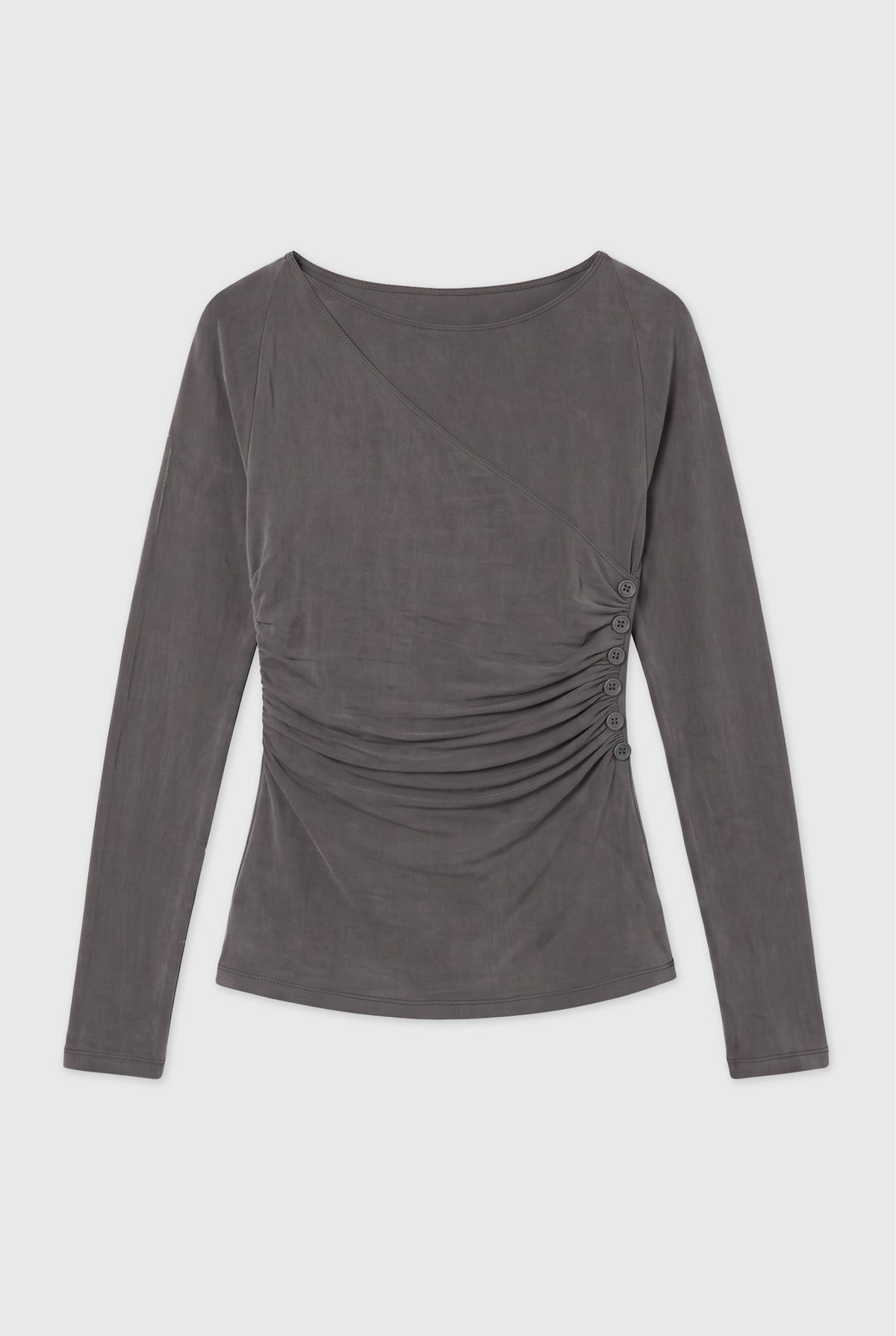 Kylie Cupro Balloon Sleeve Top, Deep Forest