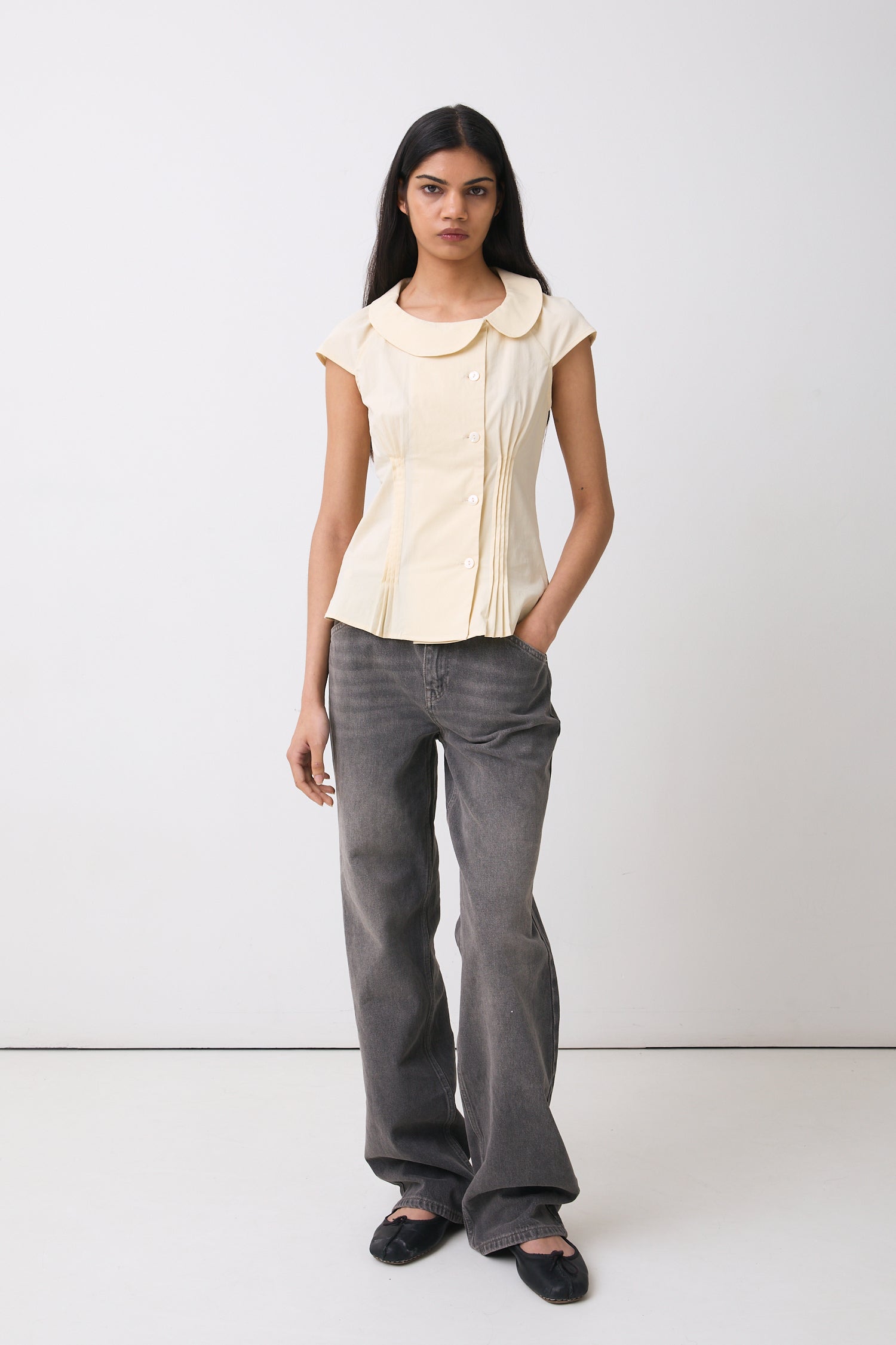 Missy Asymmetric Blouse, Parchment