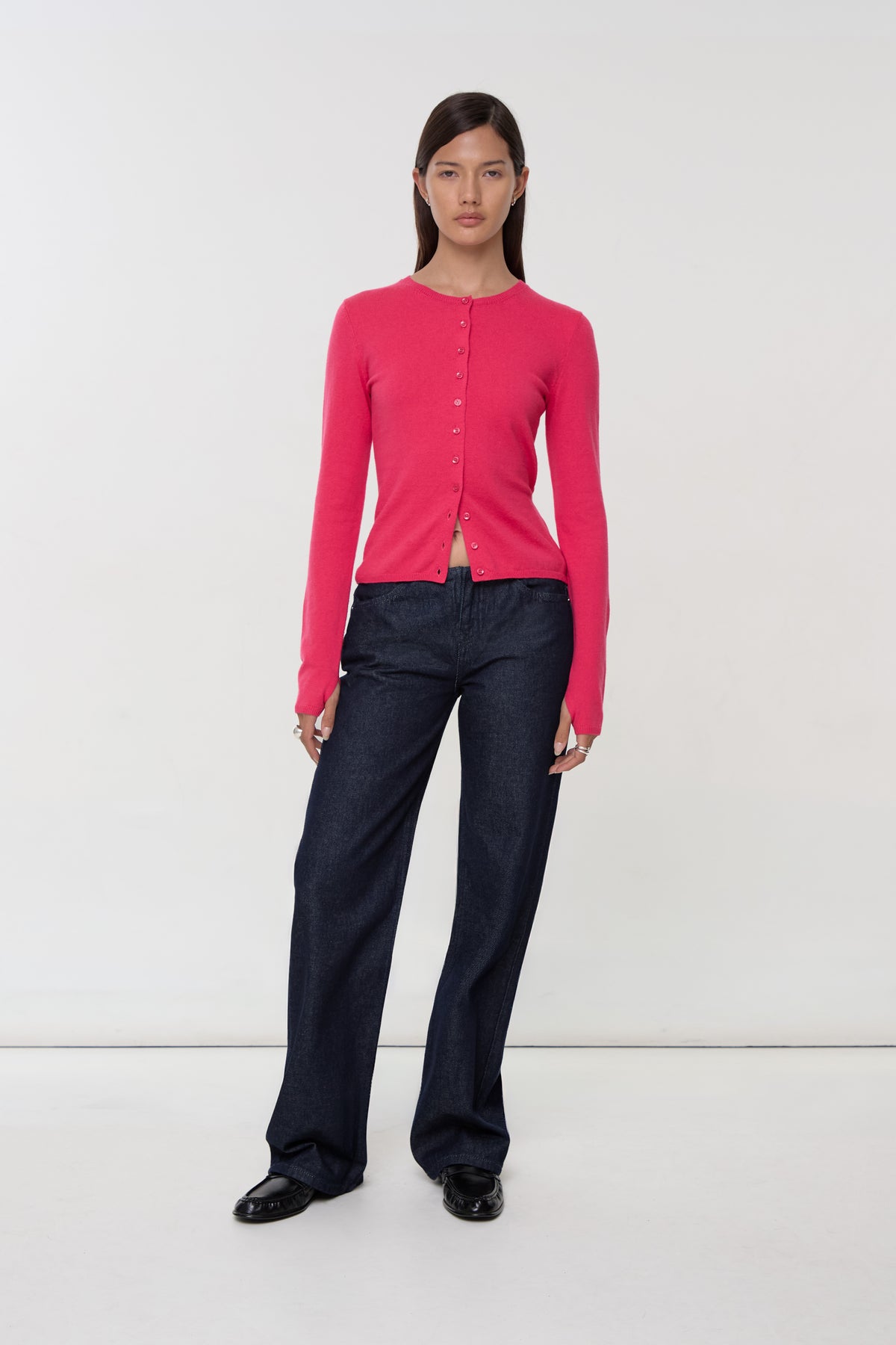 Loulou Everyday Cardigan, Hot Pink