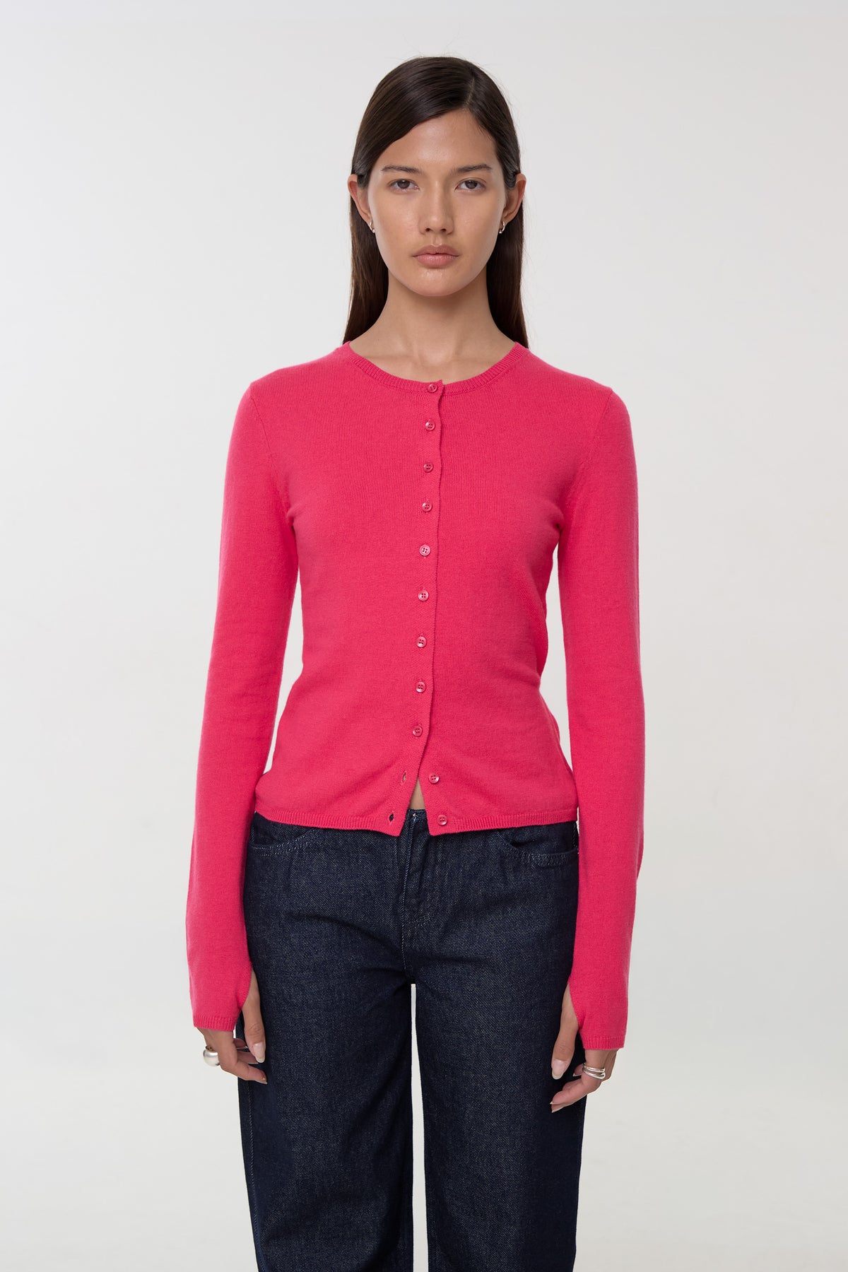 Loulou Everyday Cardigan, Hot Pink