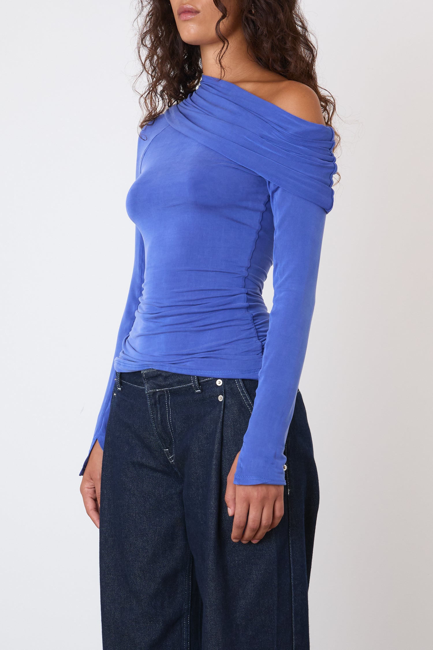 Kylie Cold Shoulder Top, Lapis
