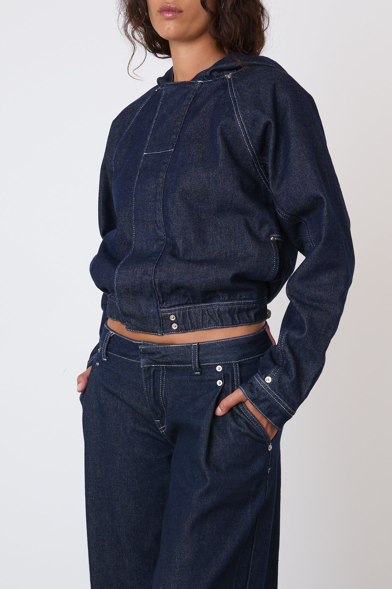 The Joan Denim Bomber Jacket, Indigo Rinse