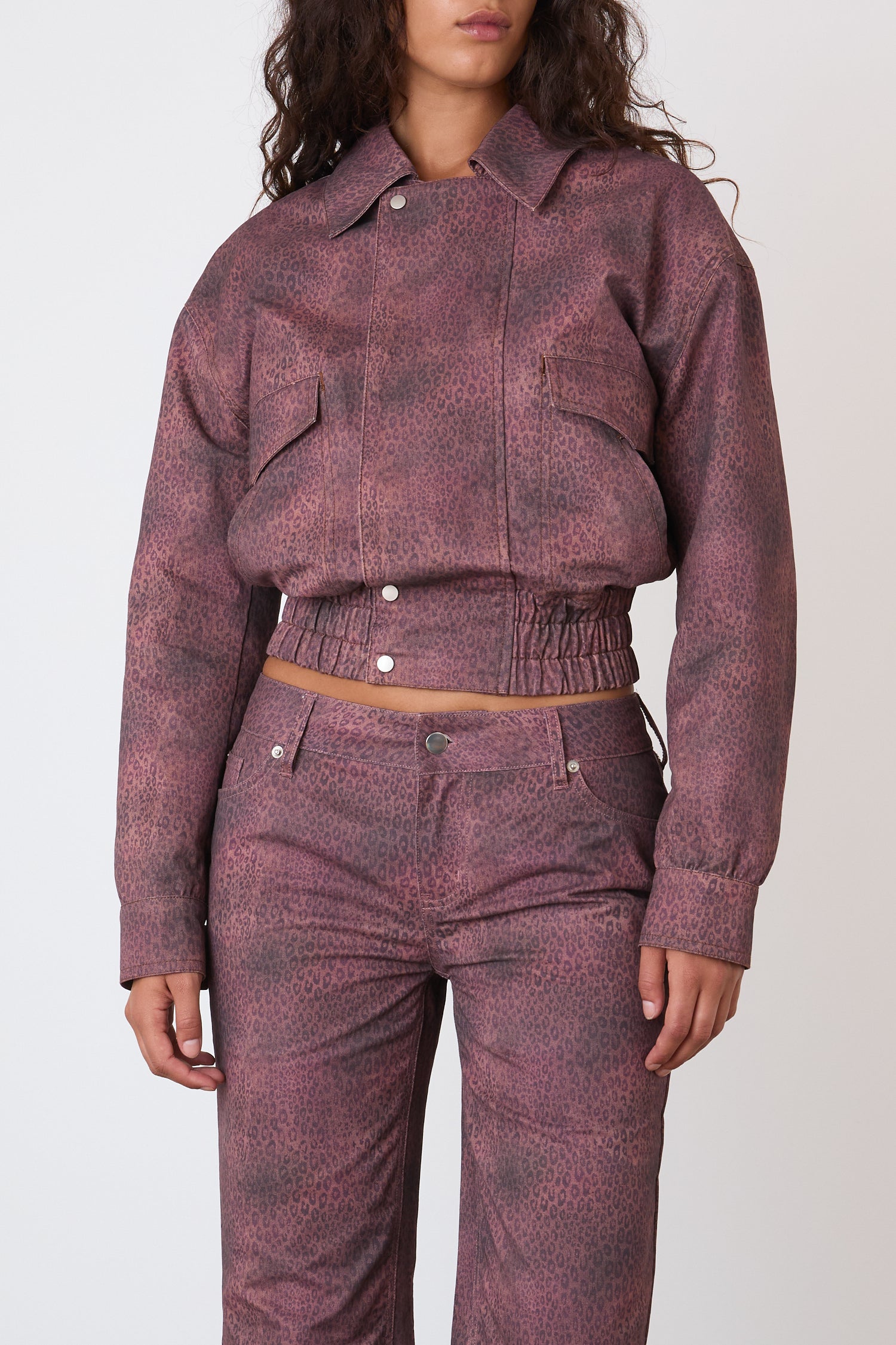 The Cicely Bomber Jacket, Red Leopard