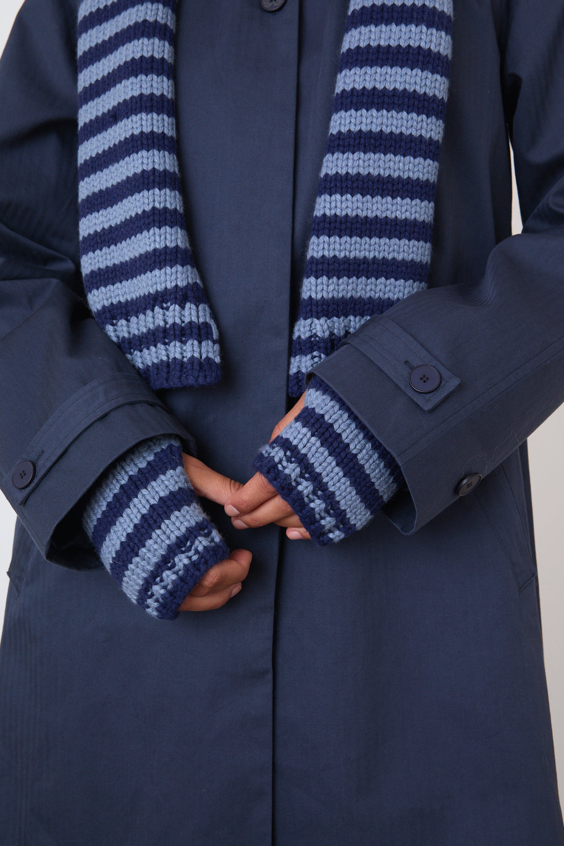 The Annie Knit Scarf & Mittens Set, Army and Navy