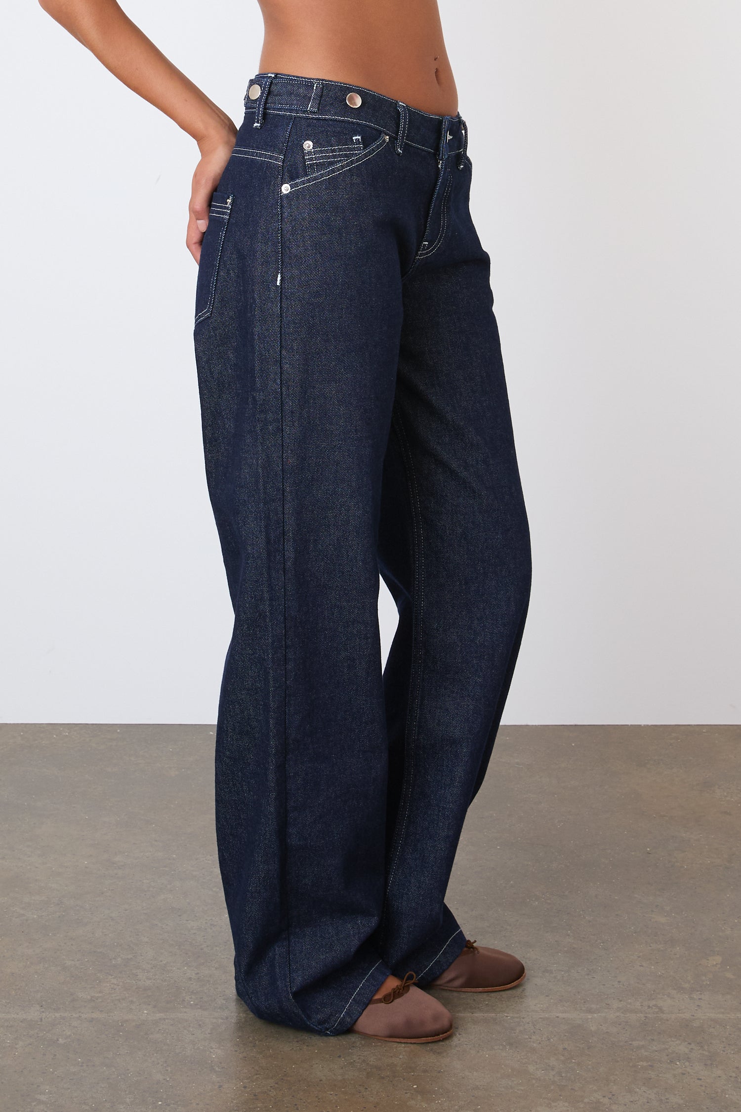 The Goldie Relaxed Leg Jeans, Indigo Rinse
