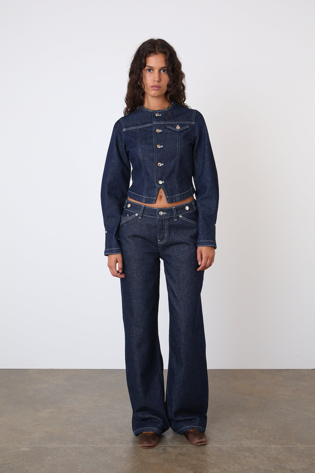The Goldie Relaxed Leg Jeans, Indigo Rinse
