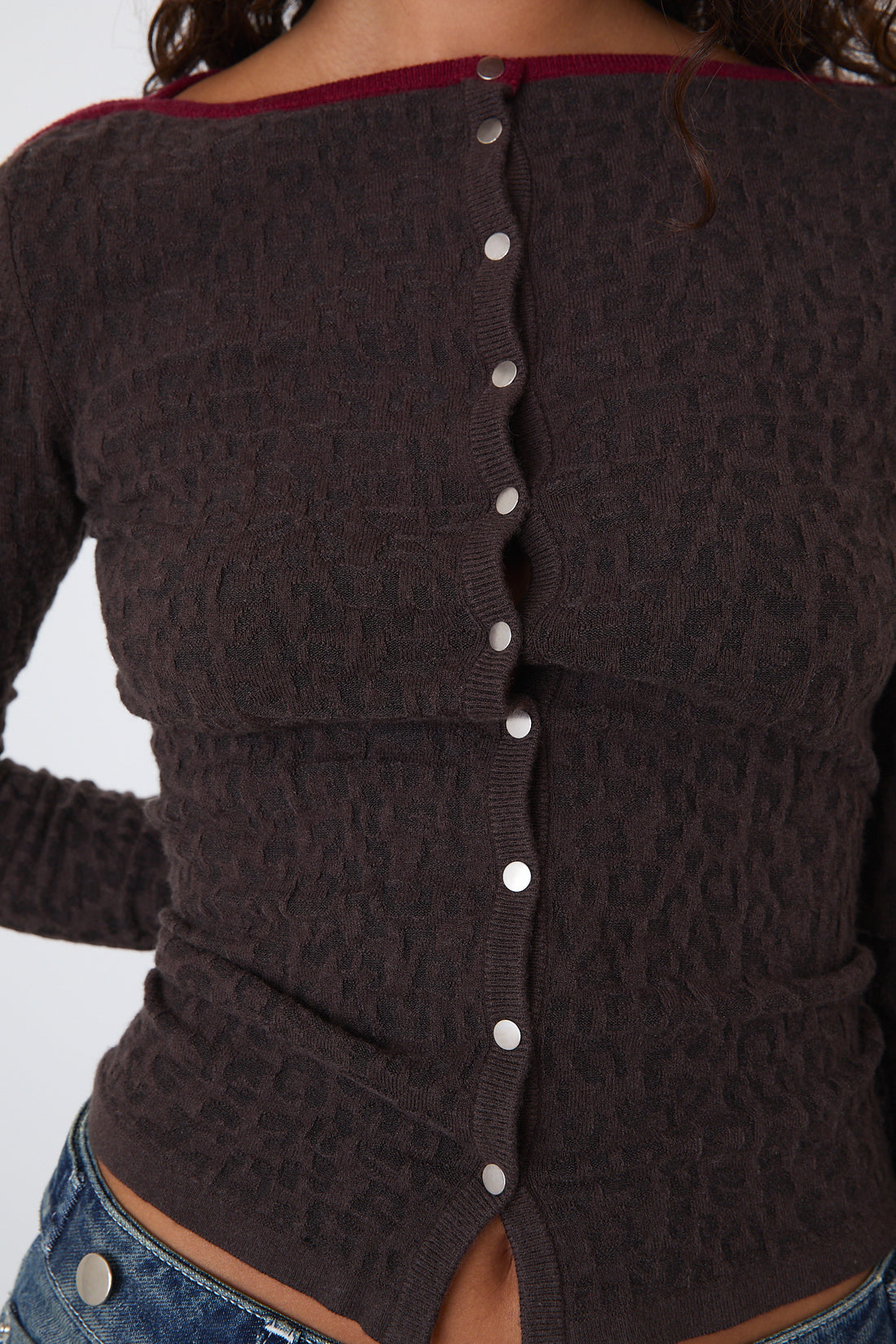The Kitt Thermal Cardigan, Brown Leopard
