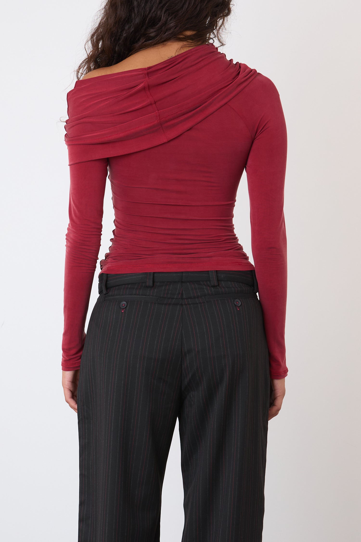 Kylie Cold Shoulder Top, Red Sandstone