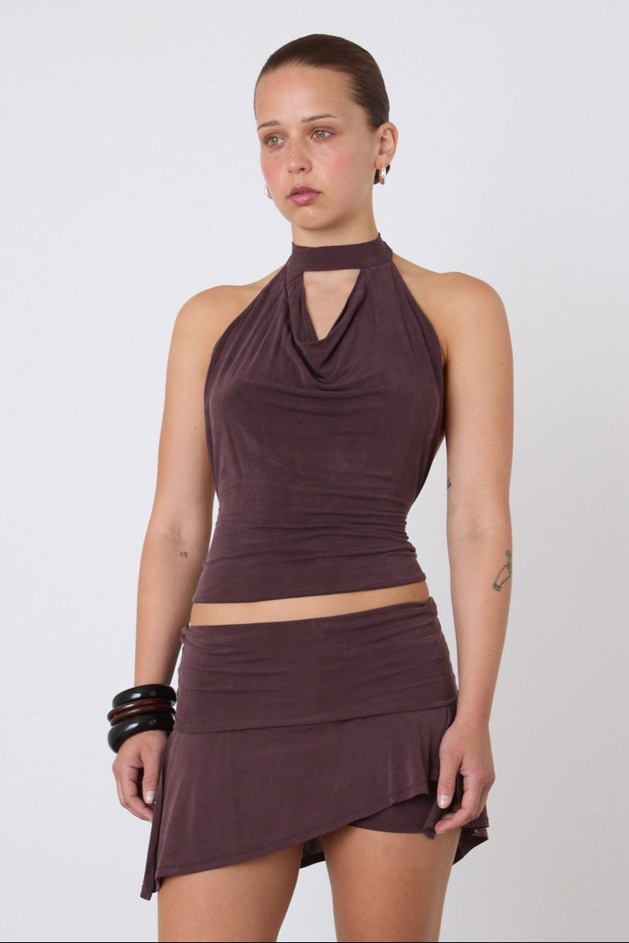 The Kylie Halter Top, Mahogany