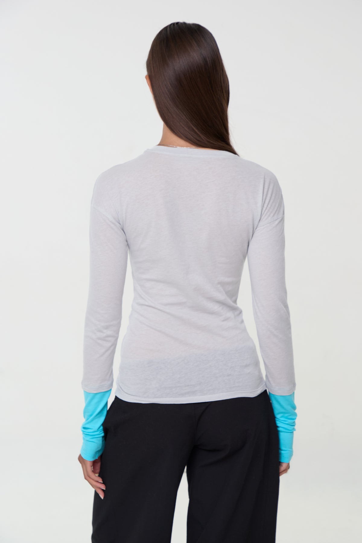 Paloma Double Long Sleeve Tee, Grey Marl