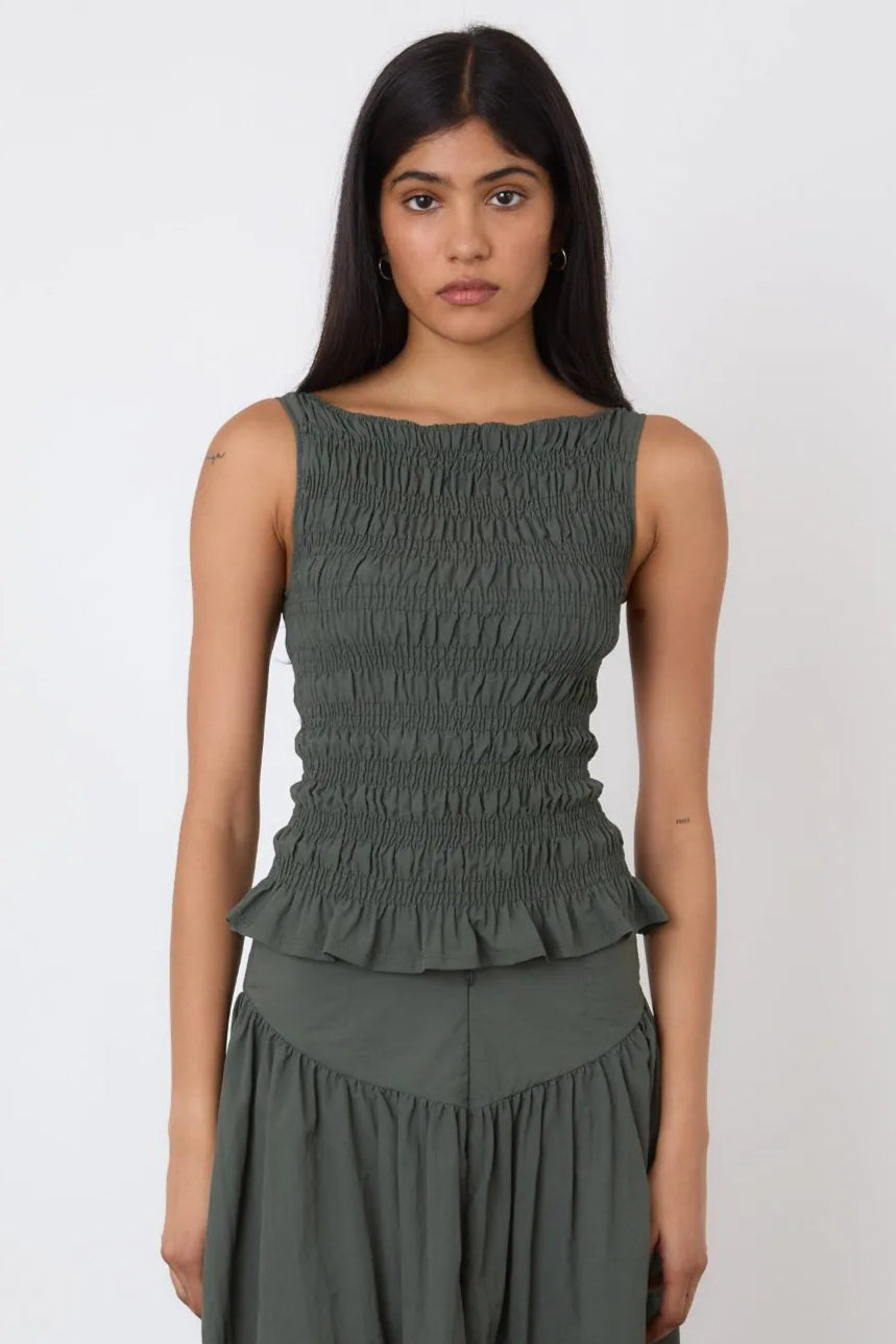 The Deba Top, Slate Green