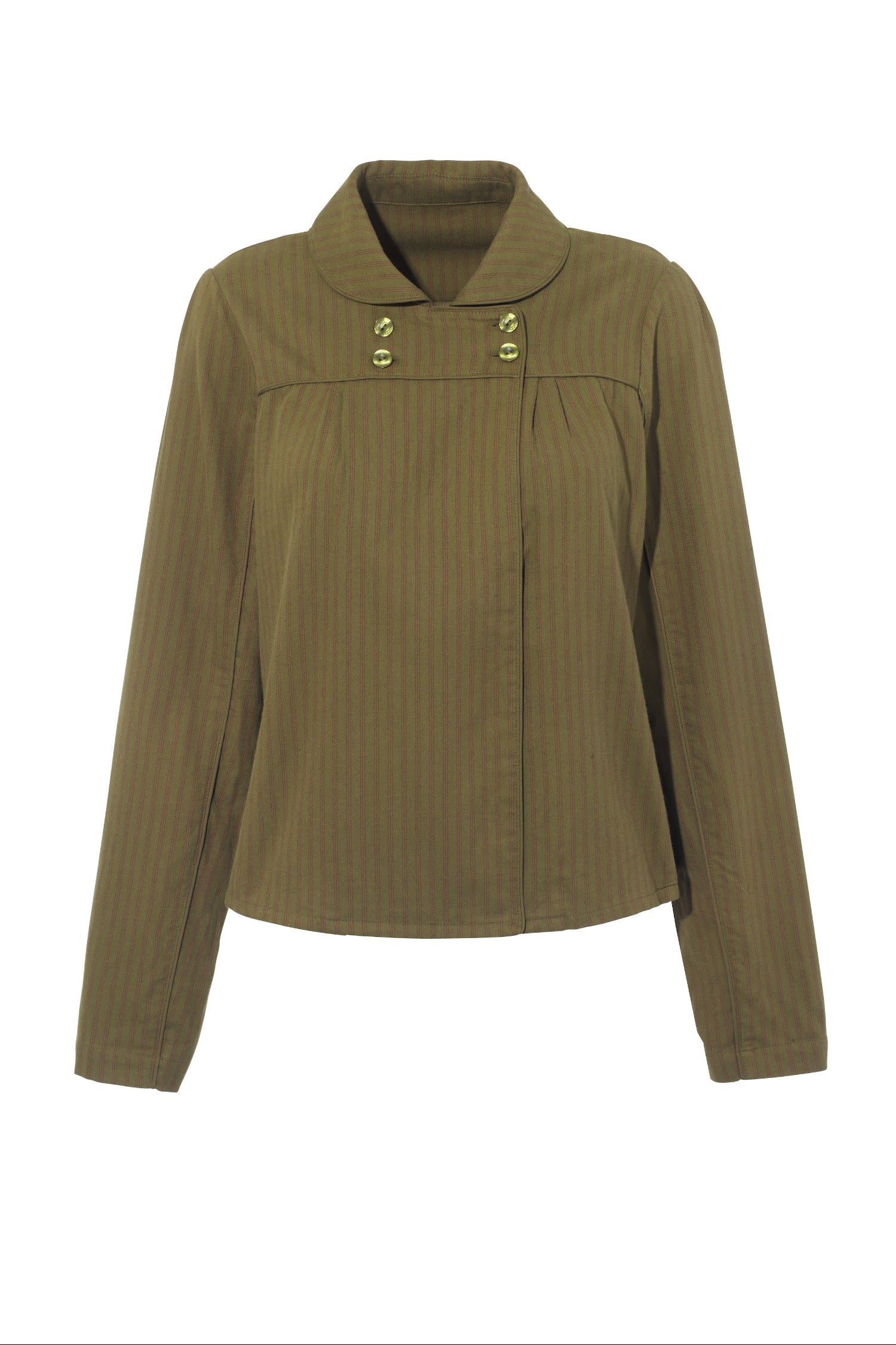 The Coppola Lounge Shirt, Olive and Fig Stripe