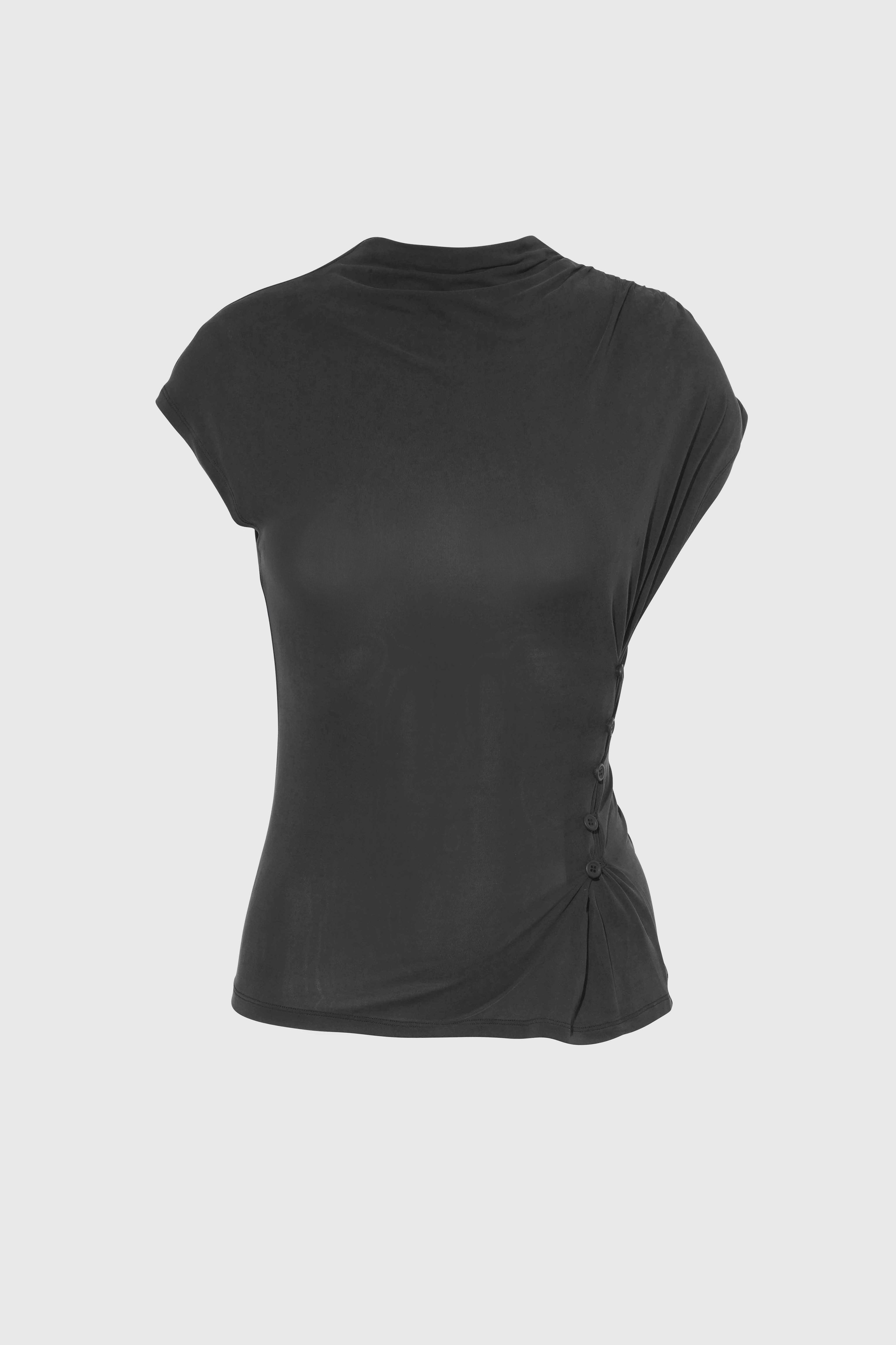 Kylie Button Top, Graphite
