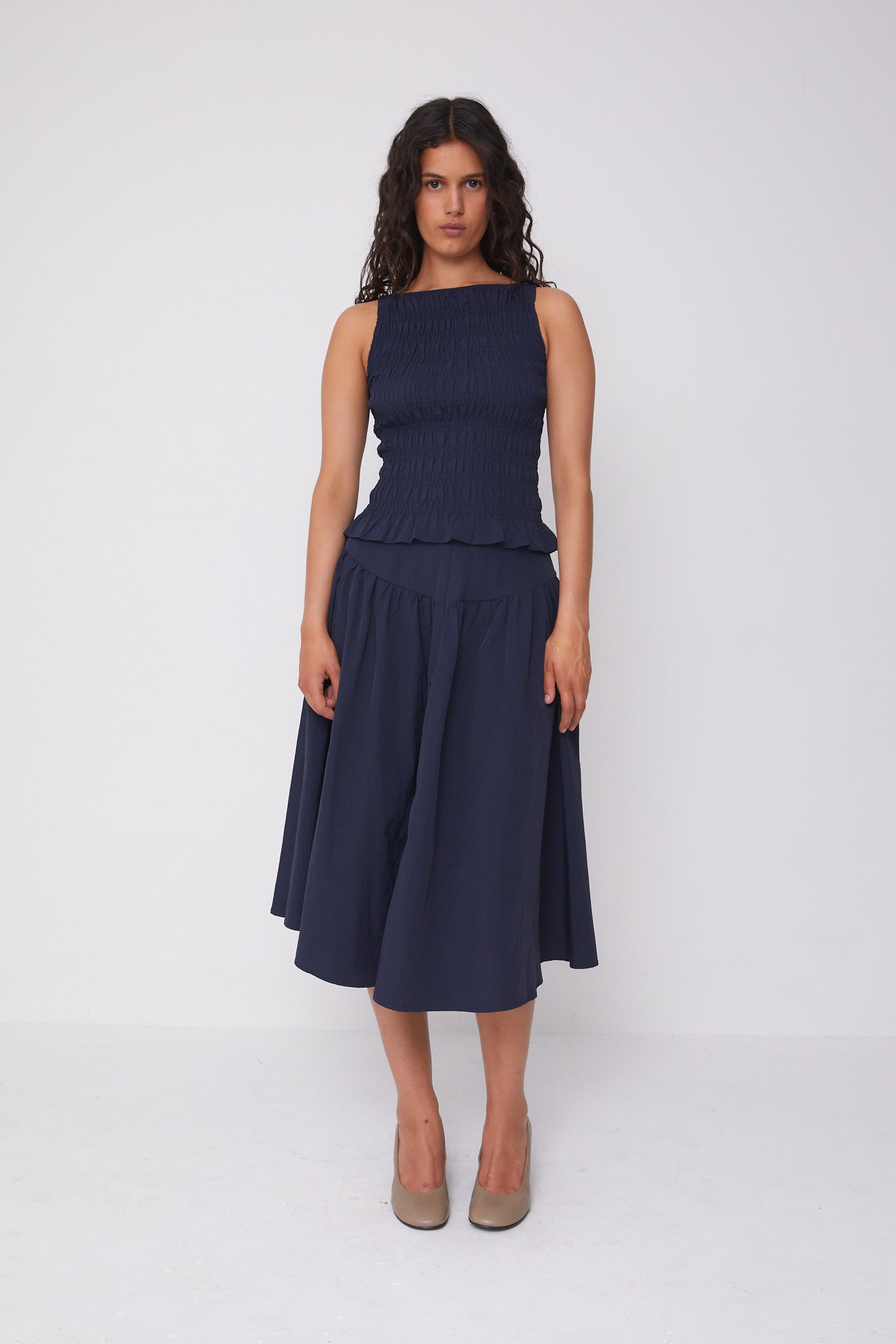 Deba Midi Skirt, Midnight