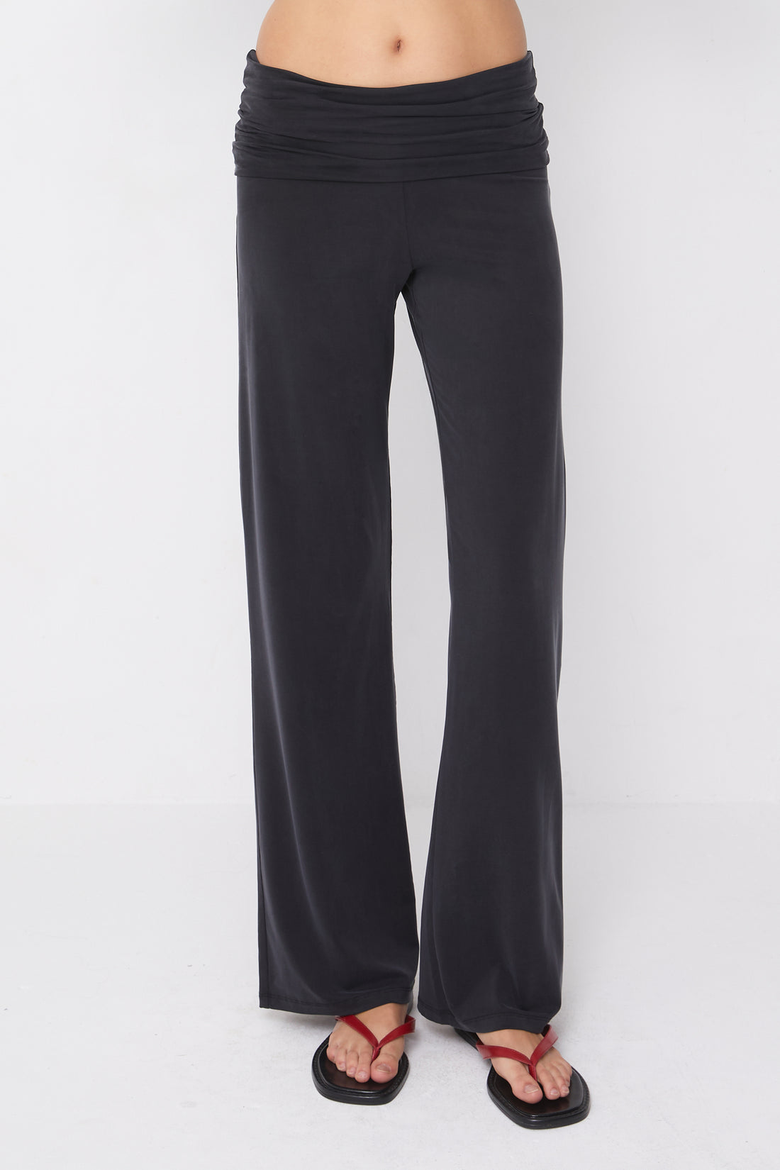 Kylie Fold Over Trousers, Graphite