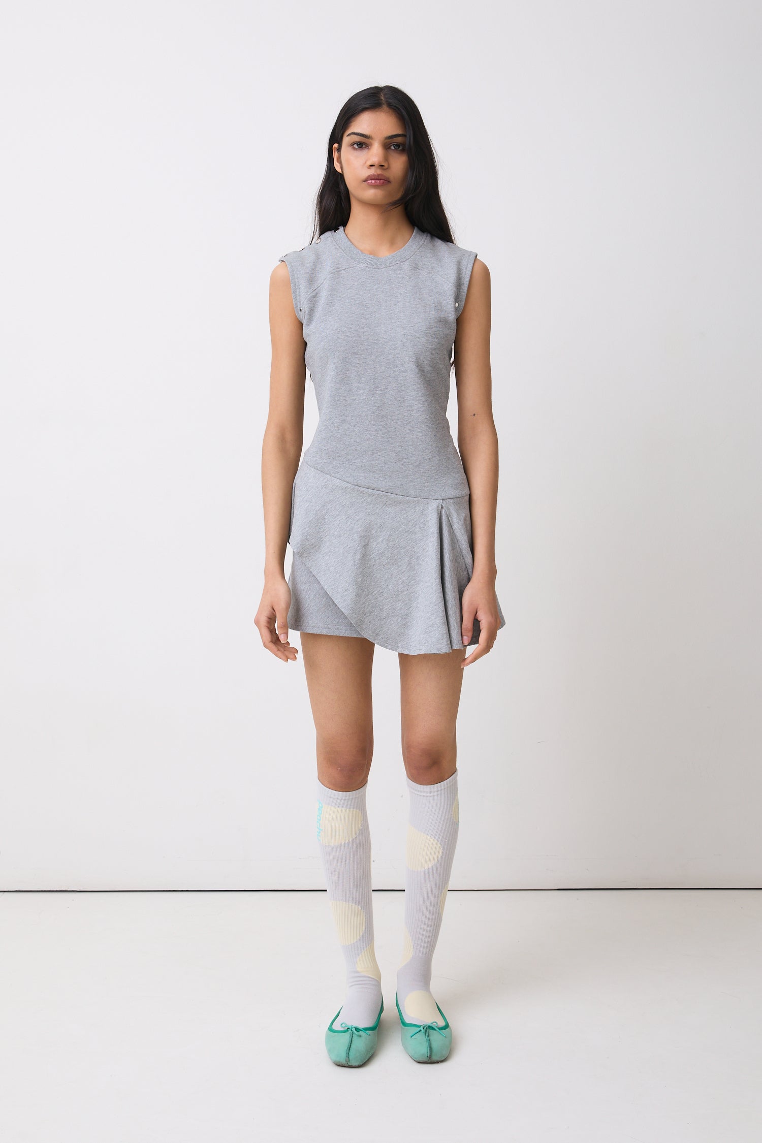 Joni Skort Dress, Grey Marl
