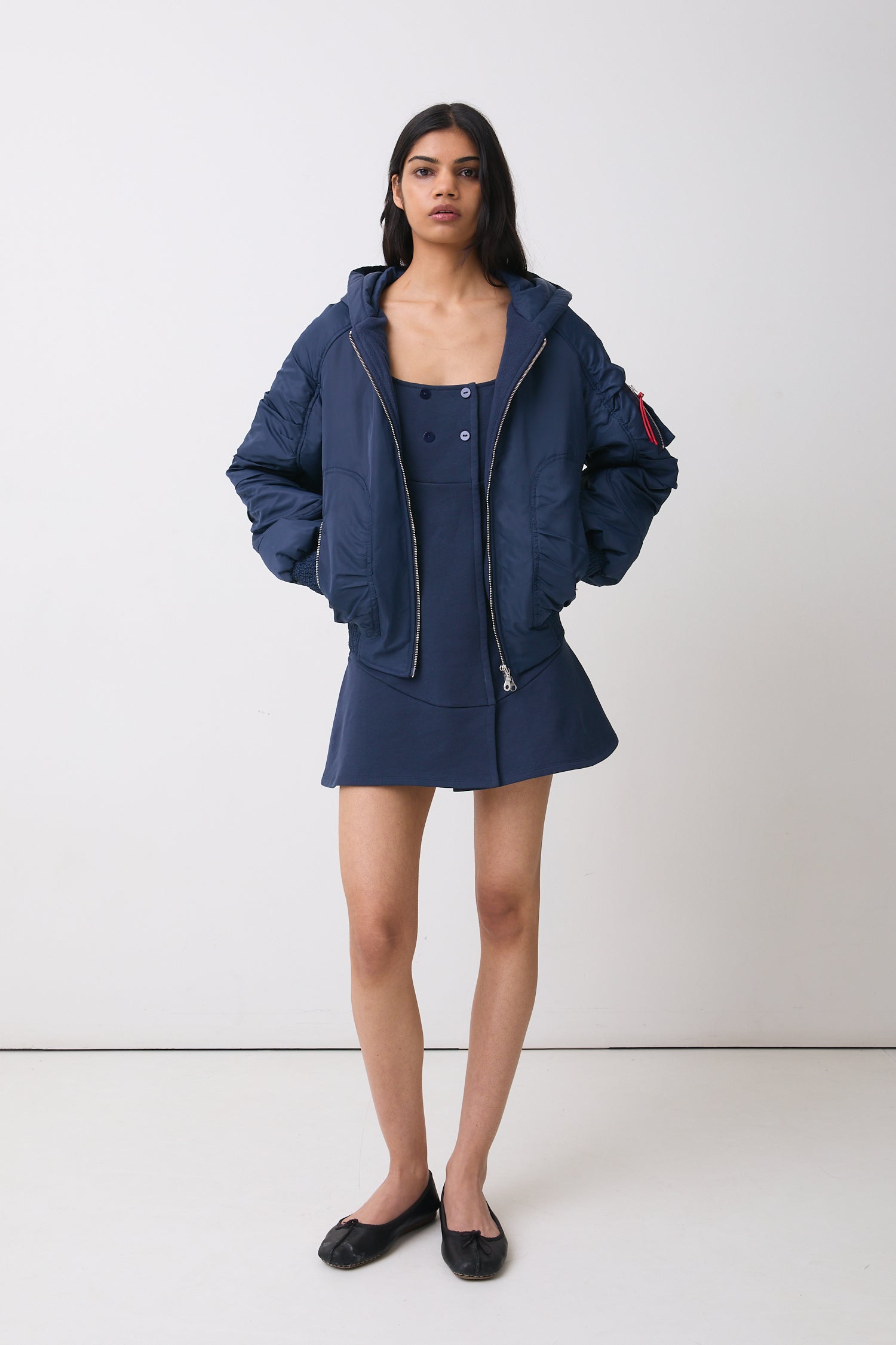 Joni Button Dress, Navy