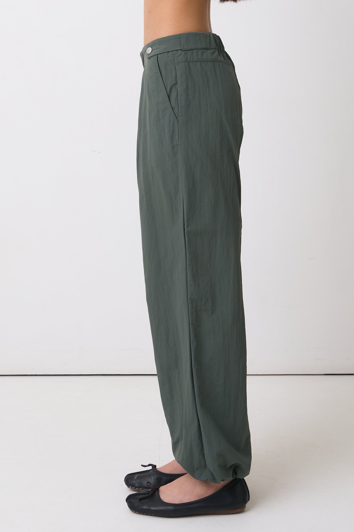 The Lola Drawcord Trousers, Slate Green