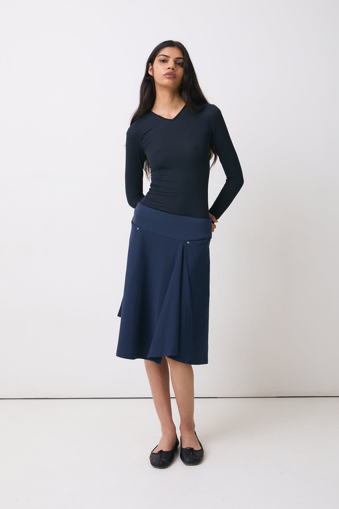 The Joni Midi Skirt, Navy