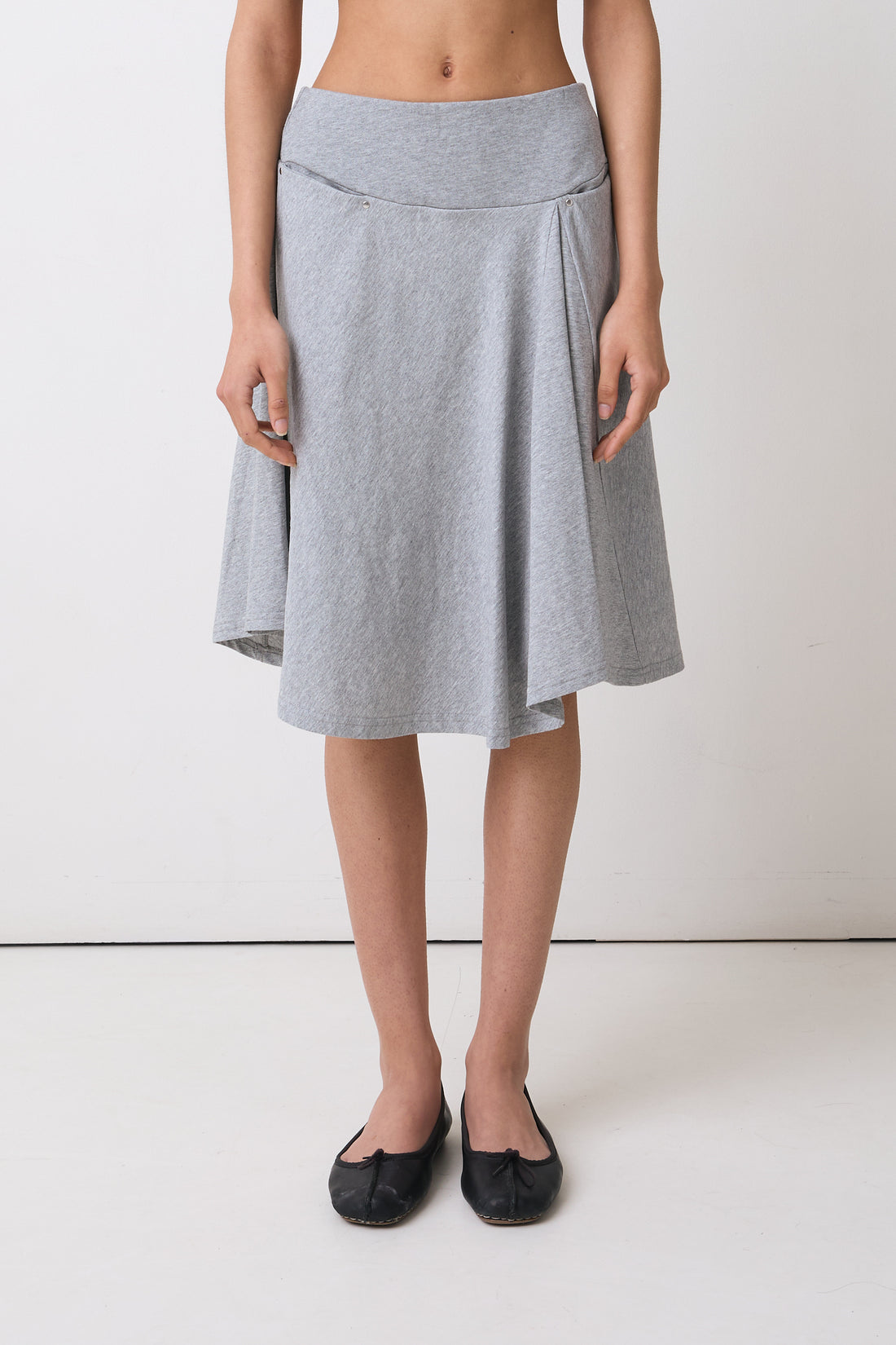 The Joni Midi Skirt, Grey Marl