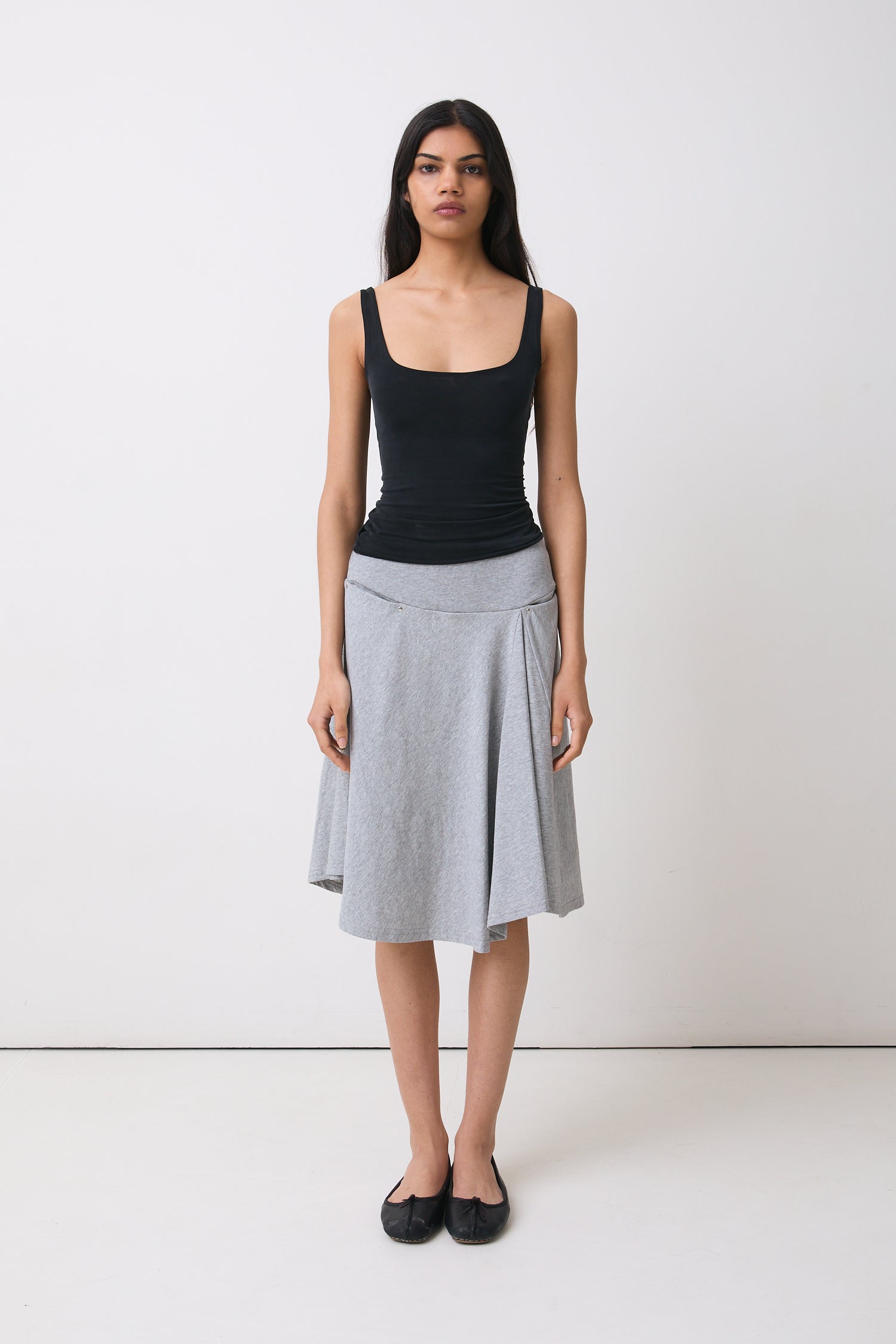 Joni Midi Skirt, Grey Marl