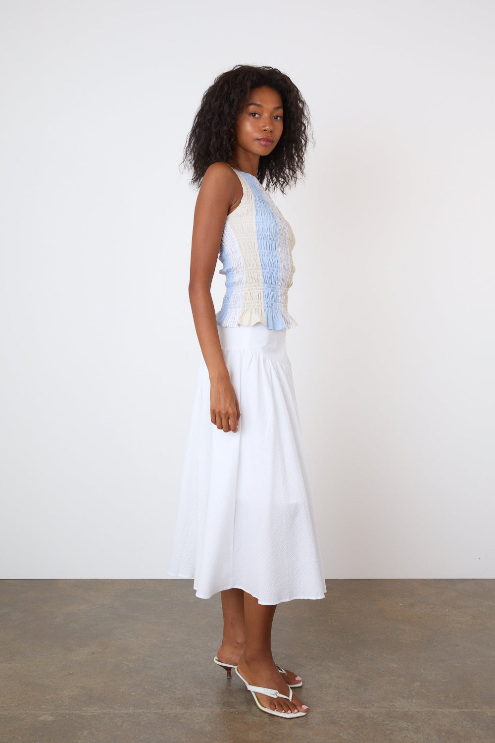The Deba Stripe Top, Sea Glass