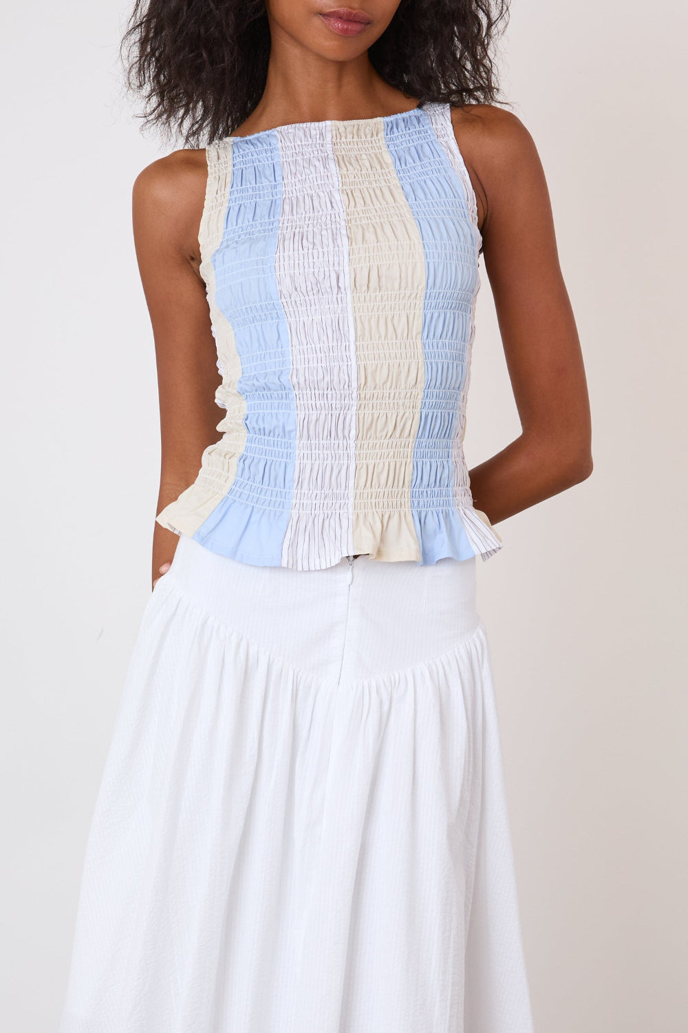 The Deba Stripe Top, Sea Glass