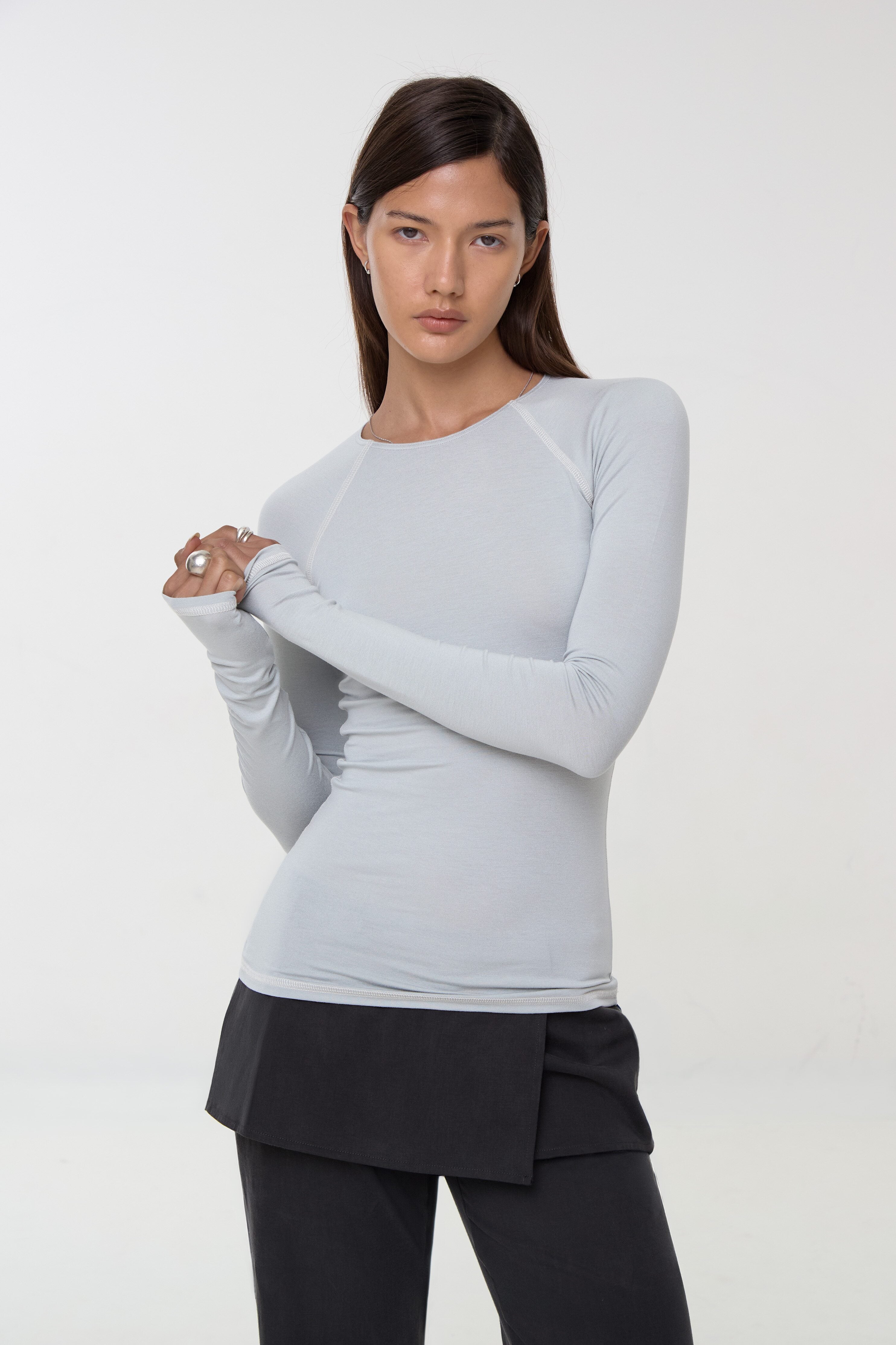 Susie Perfect Base Longsleeve, Grey Marl