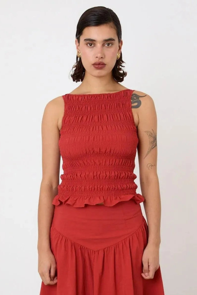 The Deba Top, Tomato - Peachy Den