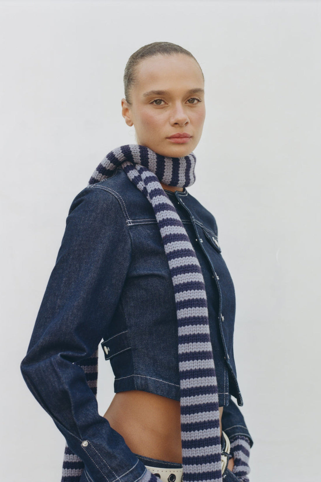 The Annie Knit Scarf & Mittens Set, Army and Navy