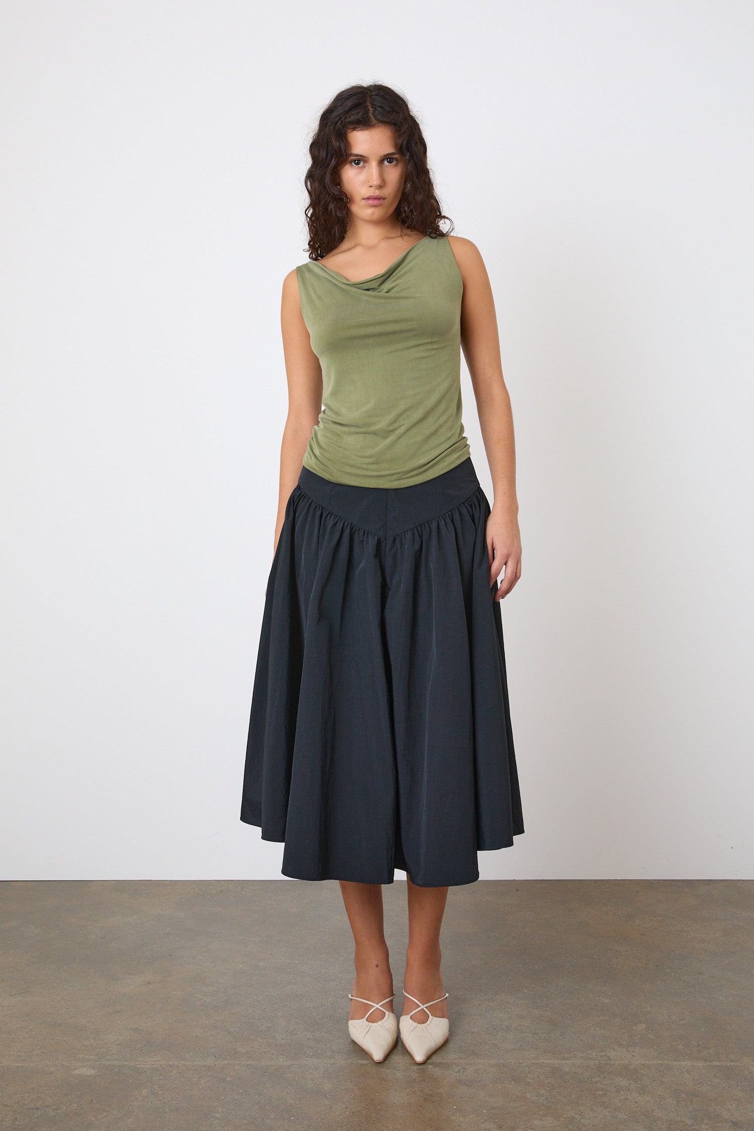 The Deba Midi Skirt, Onyx