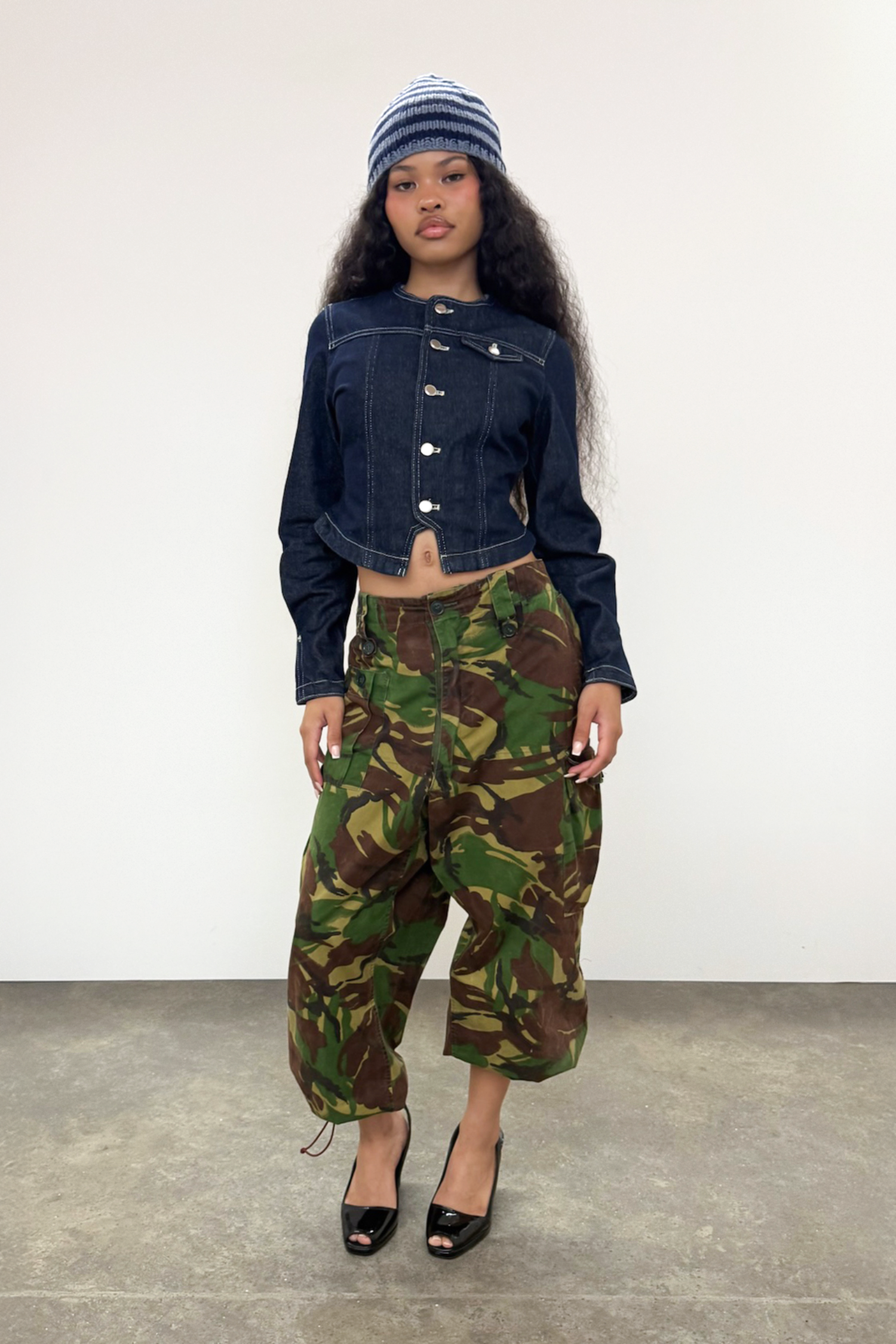 The Goldie Fitted Denim Jacket, Indigo Rinse