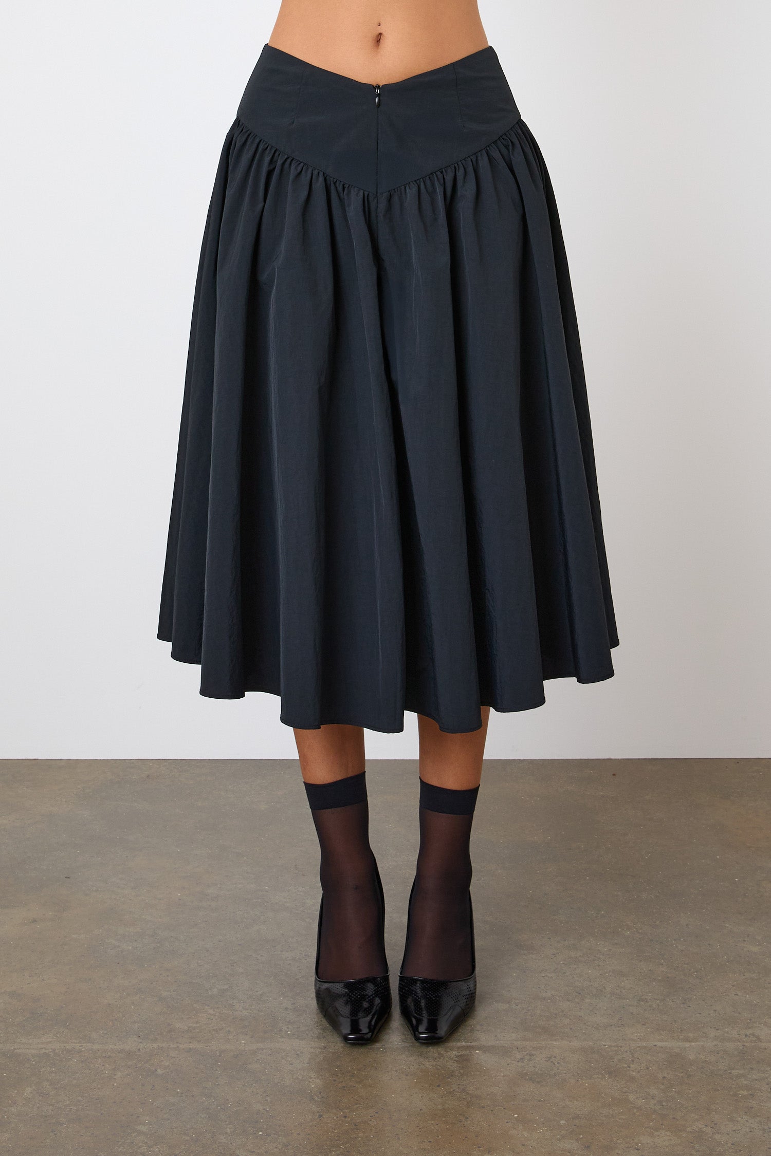 The Deba Midi Skirt, Onyx